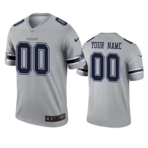 Custom Dallas Cowboys Gray Inverted Legend Jersey – All Stitched