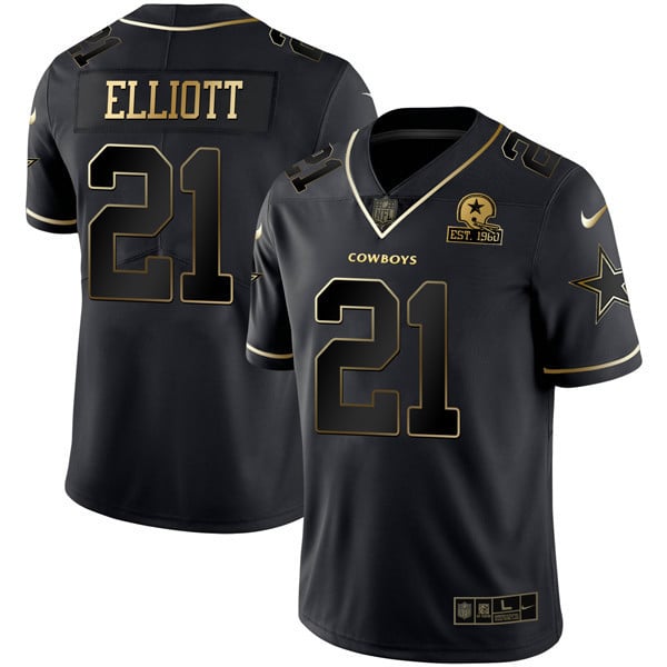 Men’s Dallas Cowboys Black Gold Jersey Collection – All Stitched