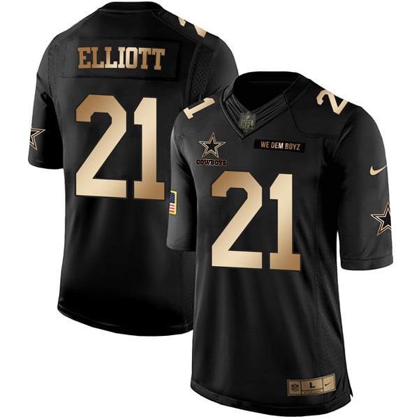 Men’s Dallas Cowboys Black Gold Jersey Collection – All Stitched