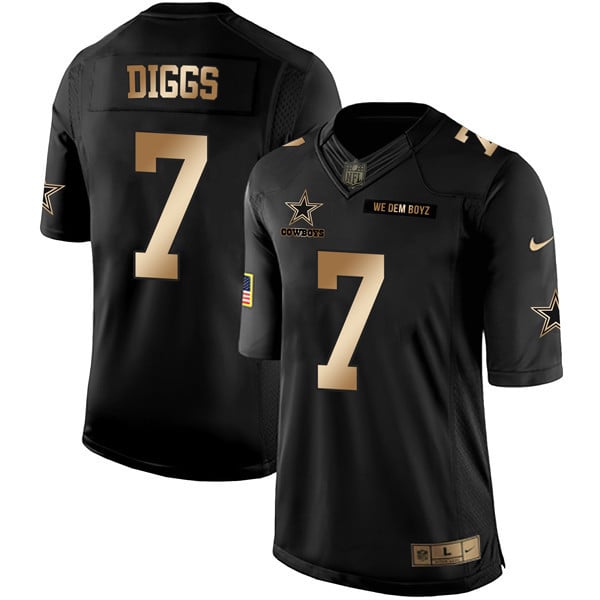 Men’s Dallas Cowboys Black Gold Jersey Collection – All Stitched