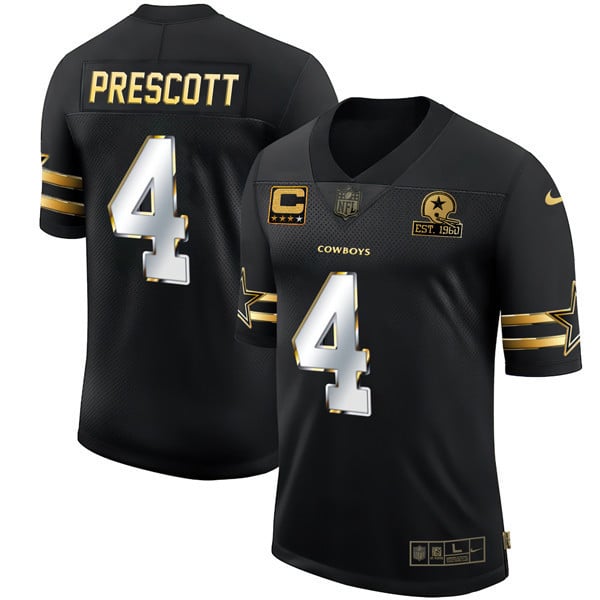 Men’s Dallas Cowboys Black Gold Jersey Collection – All Stitched