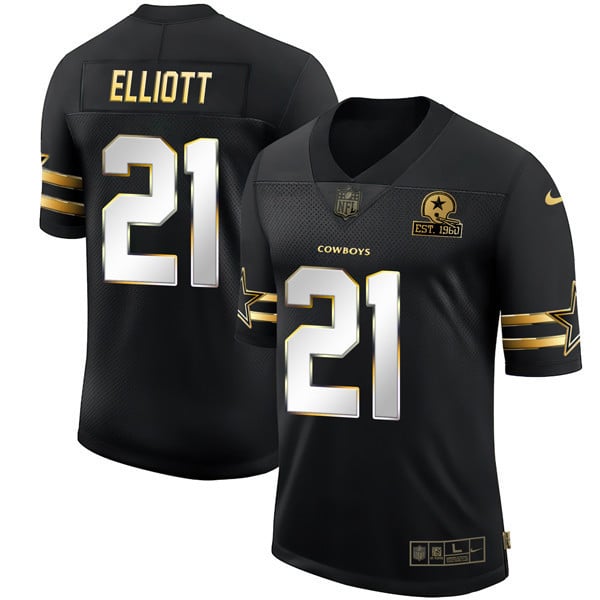 Men’s Dallas Cowboys Black Gold Jersey Collection – All Stitched