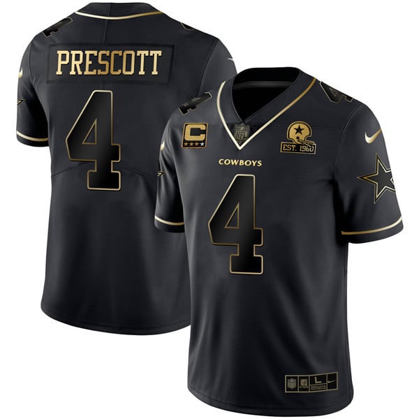 Men’s Dallas Cowboys Black Gold Jersey Collection – All Stitched