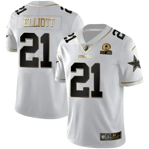 Dallas Cowboys White Gold Jersey EST 1960 Patch - All Stitched