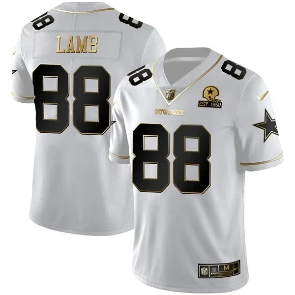 Dallas Cowboys White Gold Jersey EST 1960 Patch - All Stitched