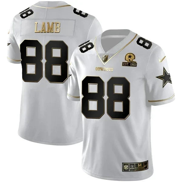 Women's Dallas Cowboys White Gold Jersey EST 1960 Patch - All Stitched