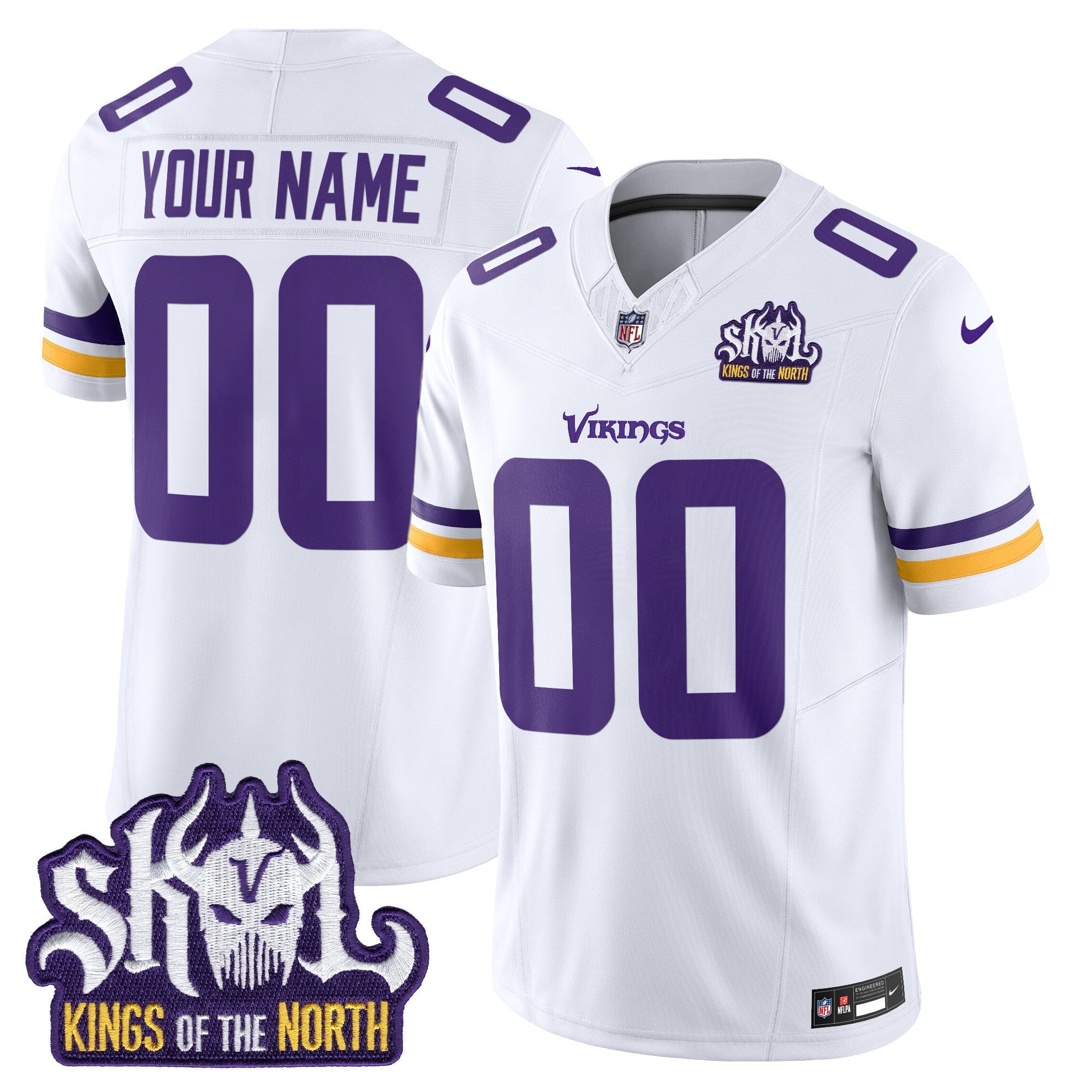 Minnesota Vikings King Of The North Patch Vapor Limited Custom Jersey - All Stitched