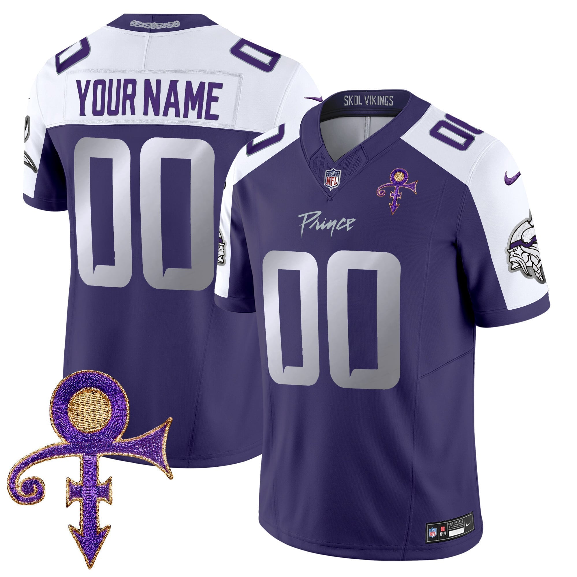 Minnesota Vikings 2024 Prince Vapor Limited Custom Jersey - All Stitched