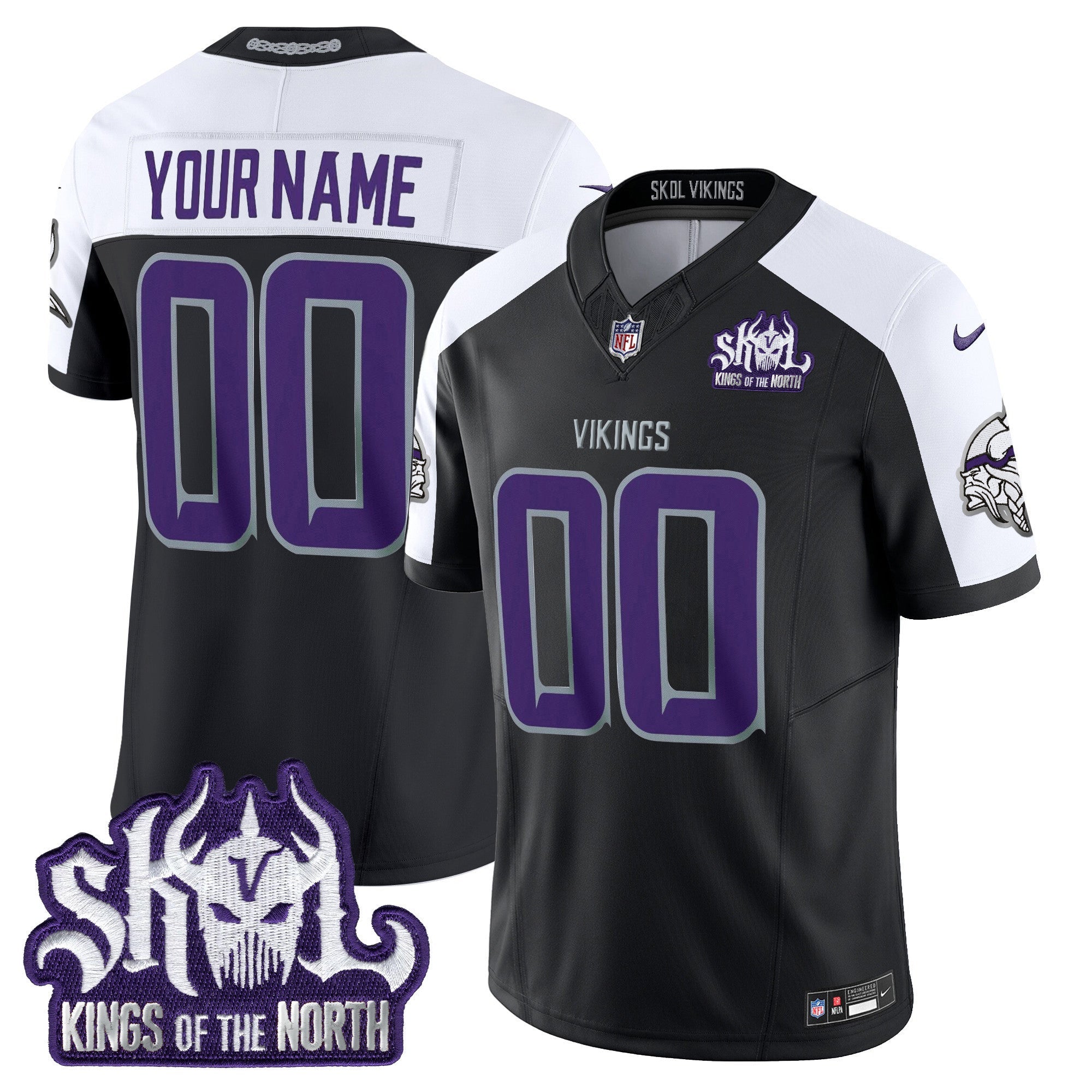Minnesota Vikings 2024 Winter Warrior Skol Patch Vapor Limited Custom Jersey - All Stitched