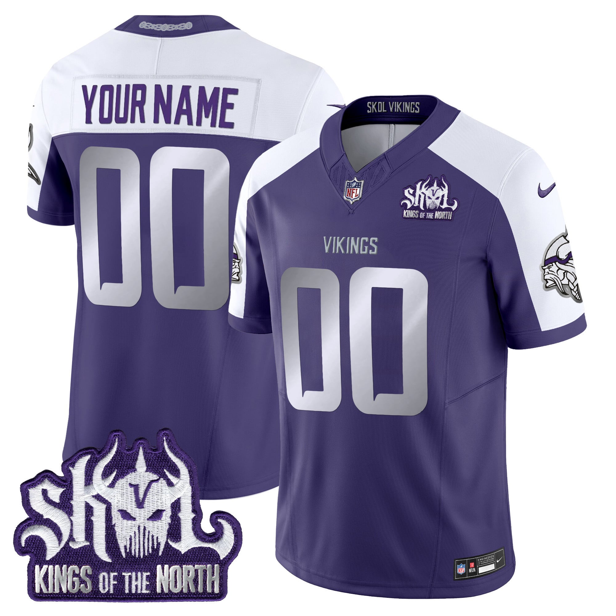 Minnesota Vikings 2024 Winter Warrior Skol Patch Vapor Limited Custom Jersey - All Stitched