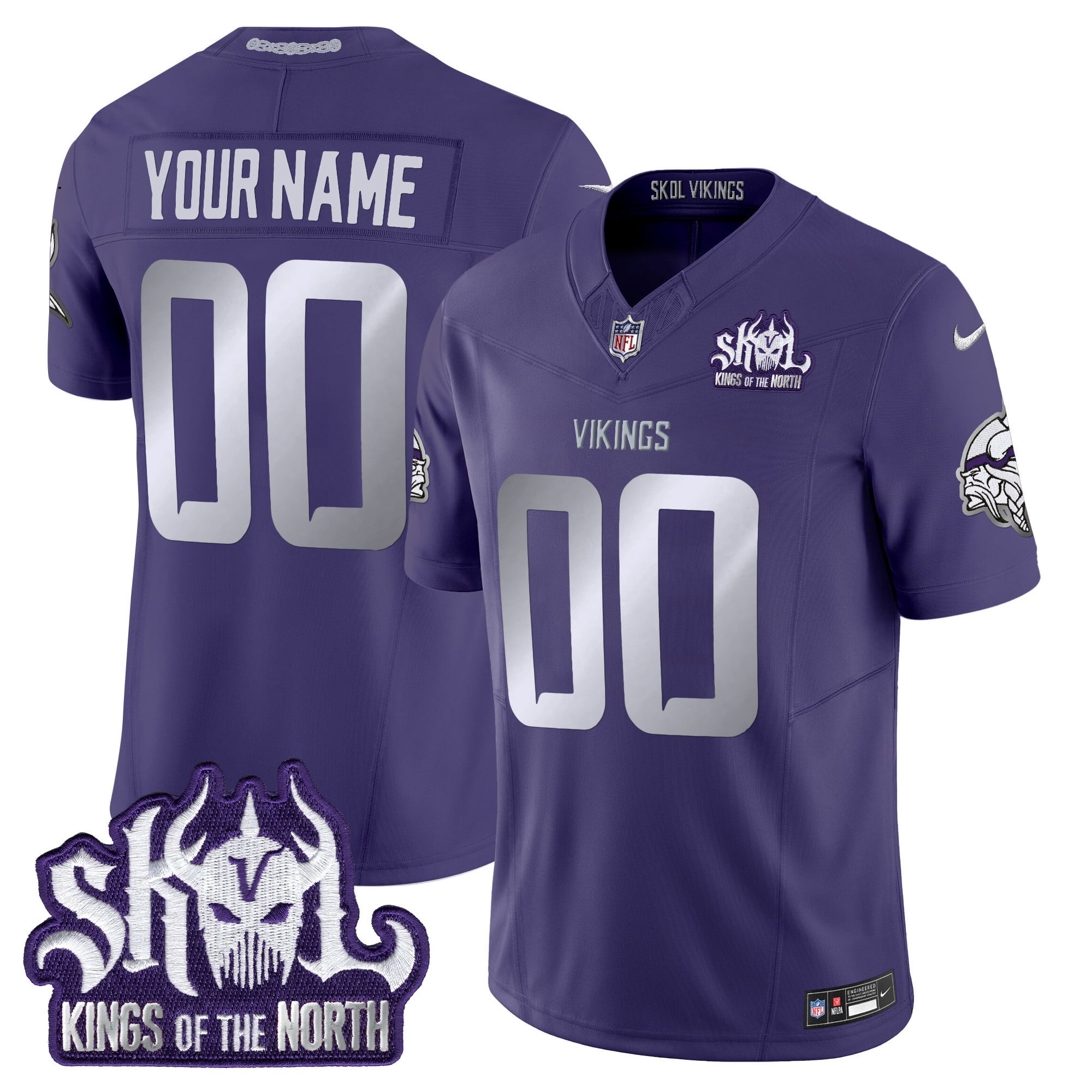 Minnesota Vikings 2024 Winter Warrior Skol Patch Vapor Limited Custom Jersey - All Stitched