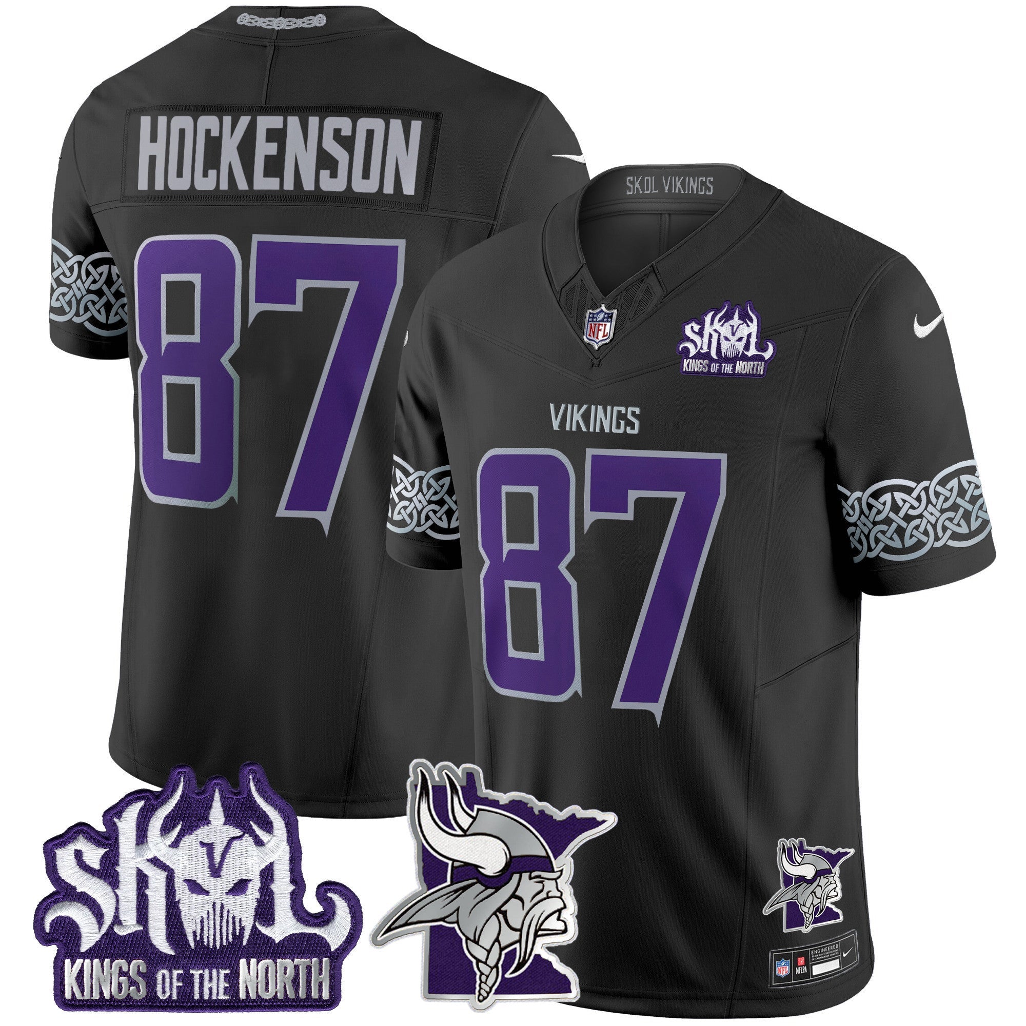 Men's Minnesota Vikings 2024 Winter Warrior Skol Patch Vapor Limited Jersey V2 - All Stitched