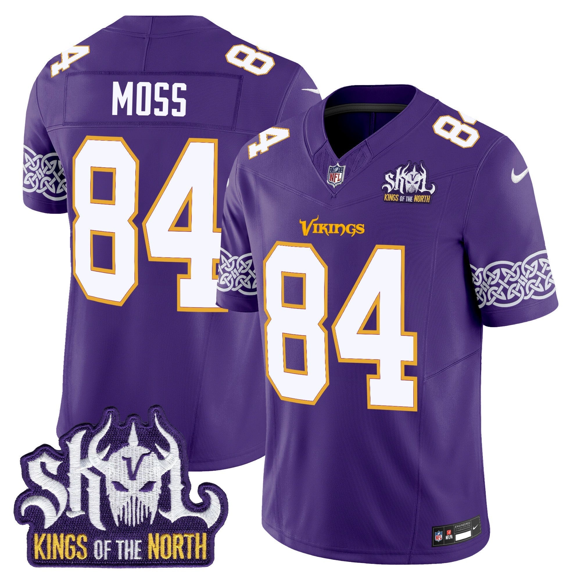 Men's Minnesota Vikings King Of The North Patch Throwback Vapor Limited Jersey V2 - All Stitched