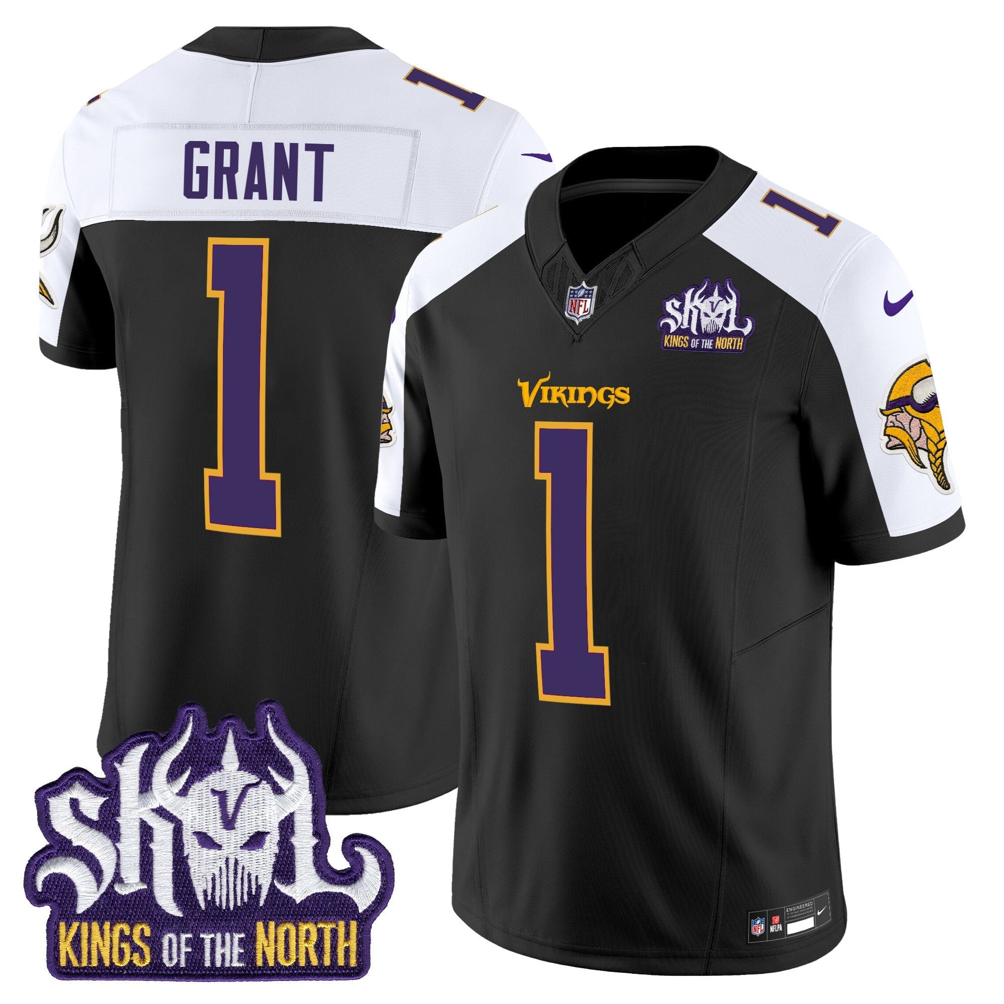 Men's Minnesota Vikings King Of The North Patch Throwback Vapor Limited Jersey V2 - All Stitched