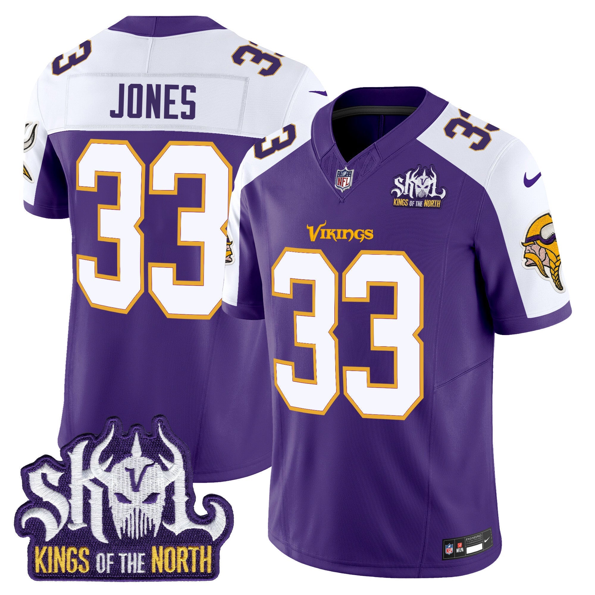 Men's Minnesota Vikings King Of The North Patch Throwback Vapor Limited Jersey - All Stitched