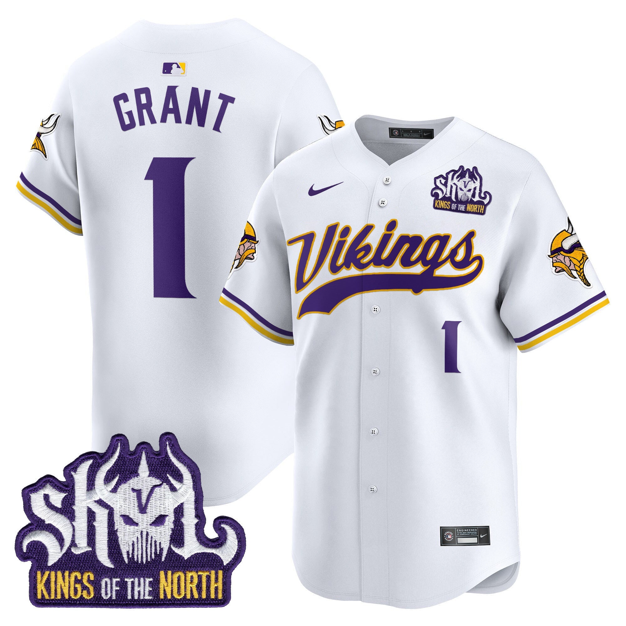 Men's Minnesota Vikings King Of The North Patch Vapor Premier Limited Jersey - All Stitched