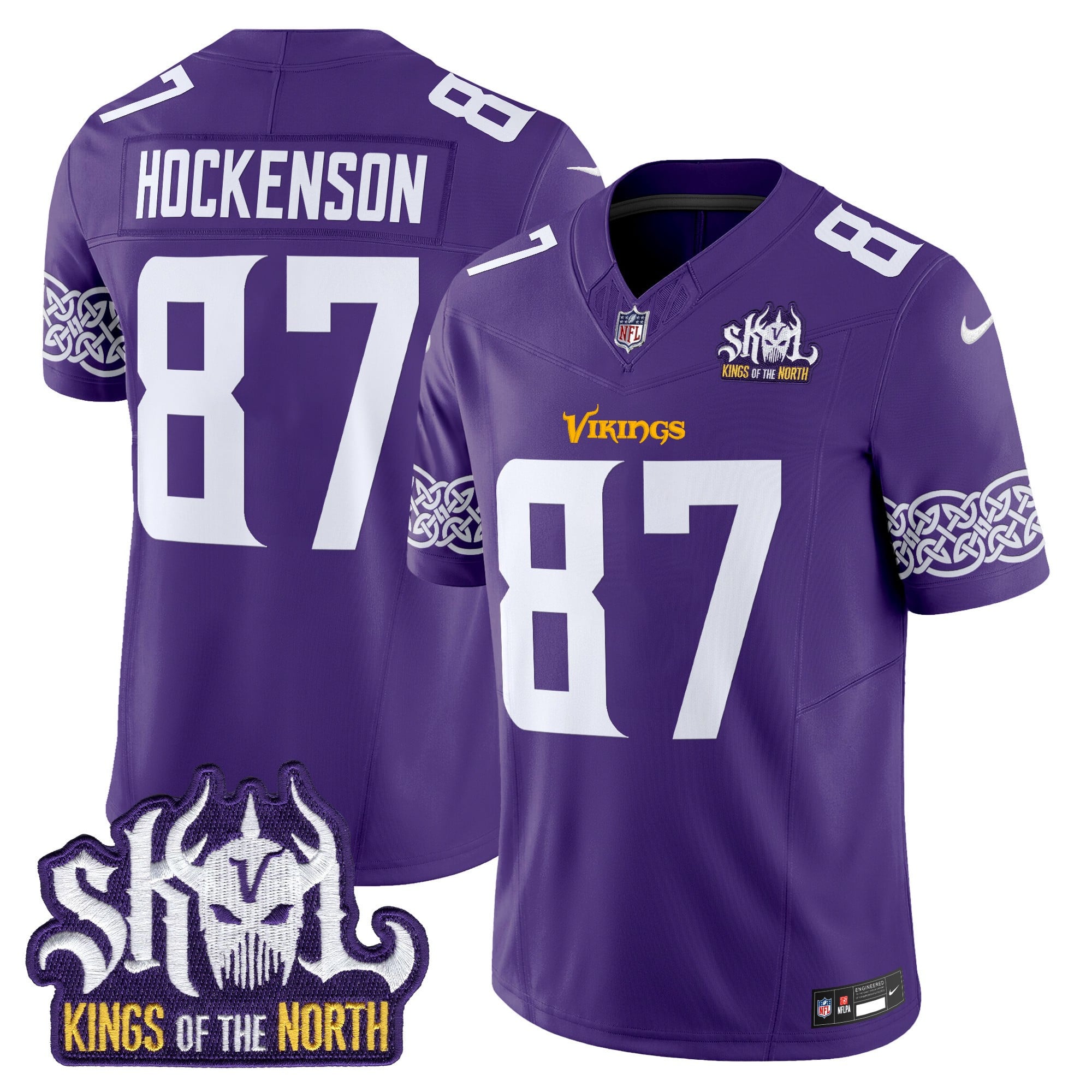 Men's Minnesota Vikings King Of The North Patch Vapor Limited Jersey V2 - All Stitched