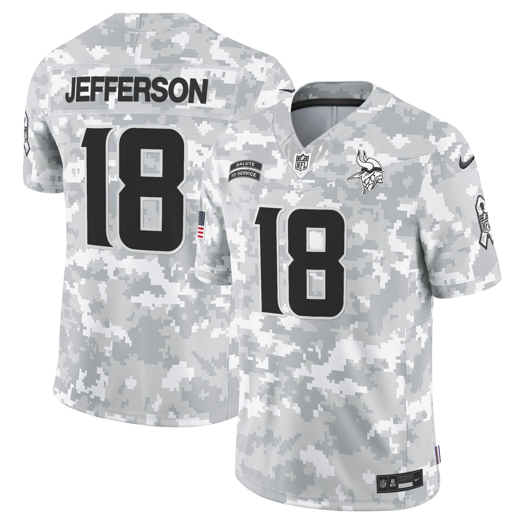 Minnesota Vikings 2024 Salute to Service Vapor Limited Jersey - Arctic Camo - All Stitched
