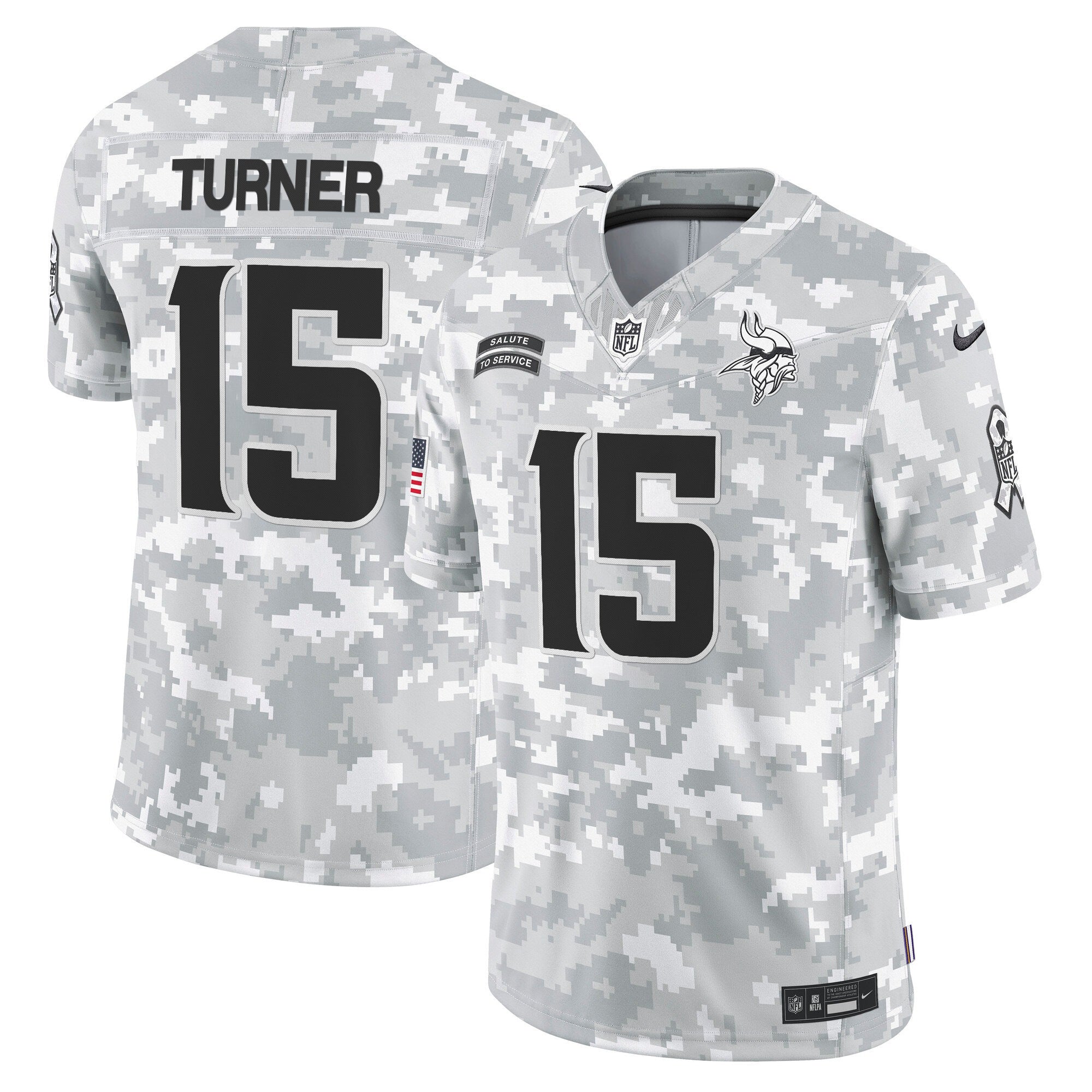 Minnesota Vikings 2024 Salute to Service Vapor Limited Jersey - Arctic Camo - All Stitched
