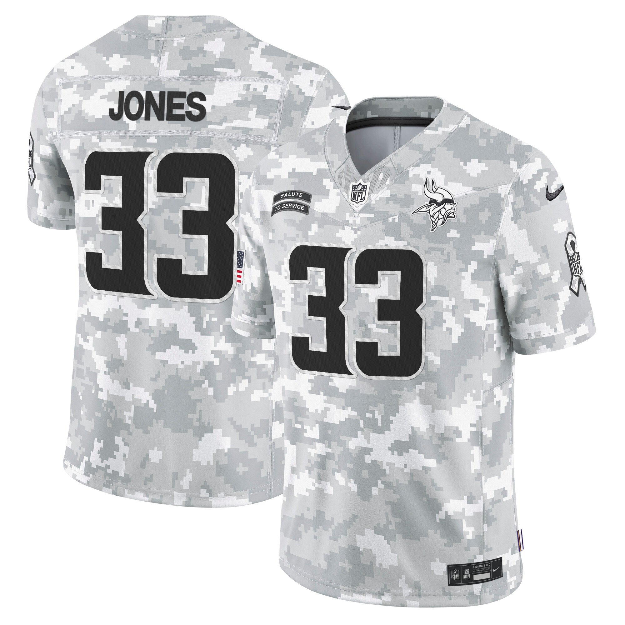 Minnesota Vikings 2024 Salute to Service Vapor Limited Jersey - Arctic Camo - All Stitched