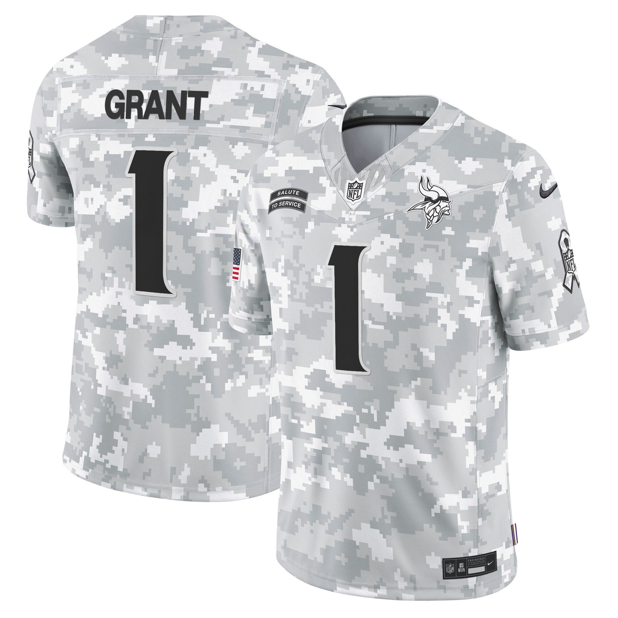 Minnesota Vikings 2024 Salute to Service Vapor Limited Jersey - Arctic Camo - All Stitched