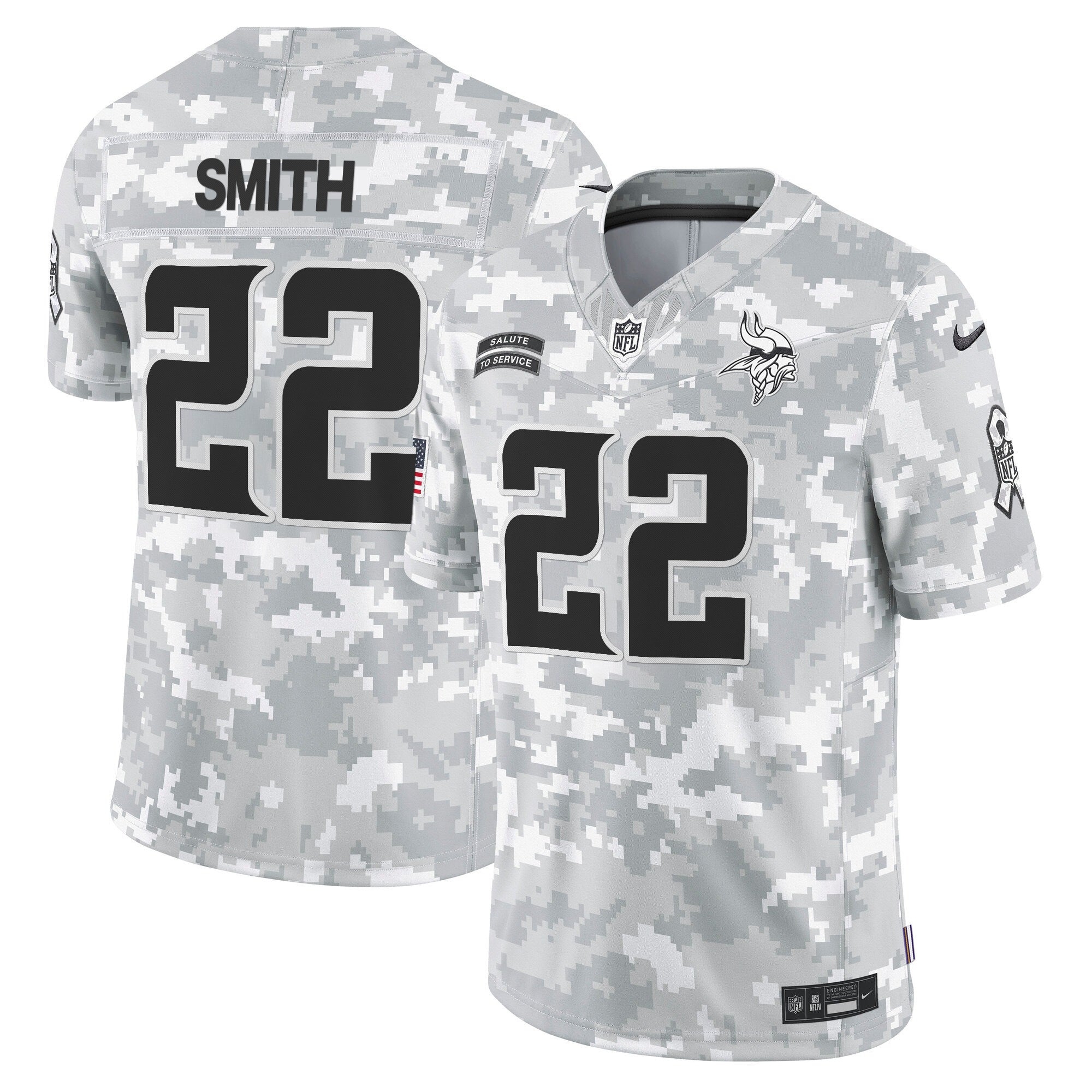 Minnesota Vikings 2024 Salute to Service Vapor Limited Jersey - Arctic Camo - All Stitched