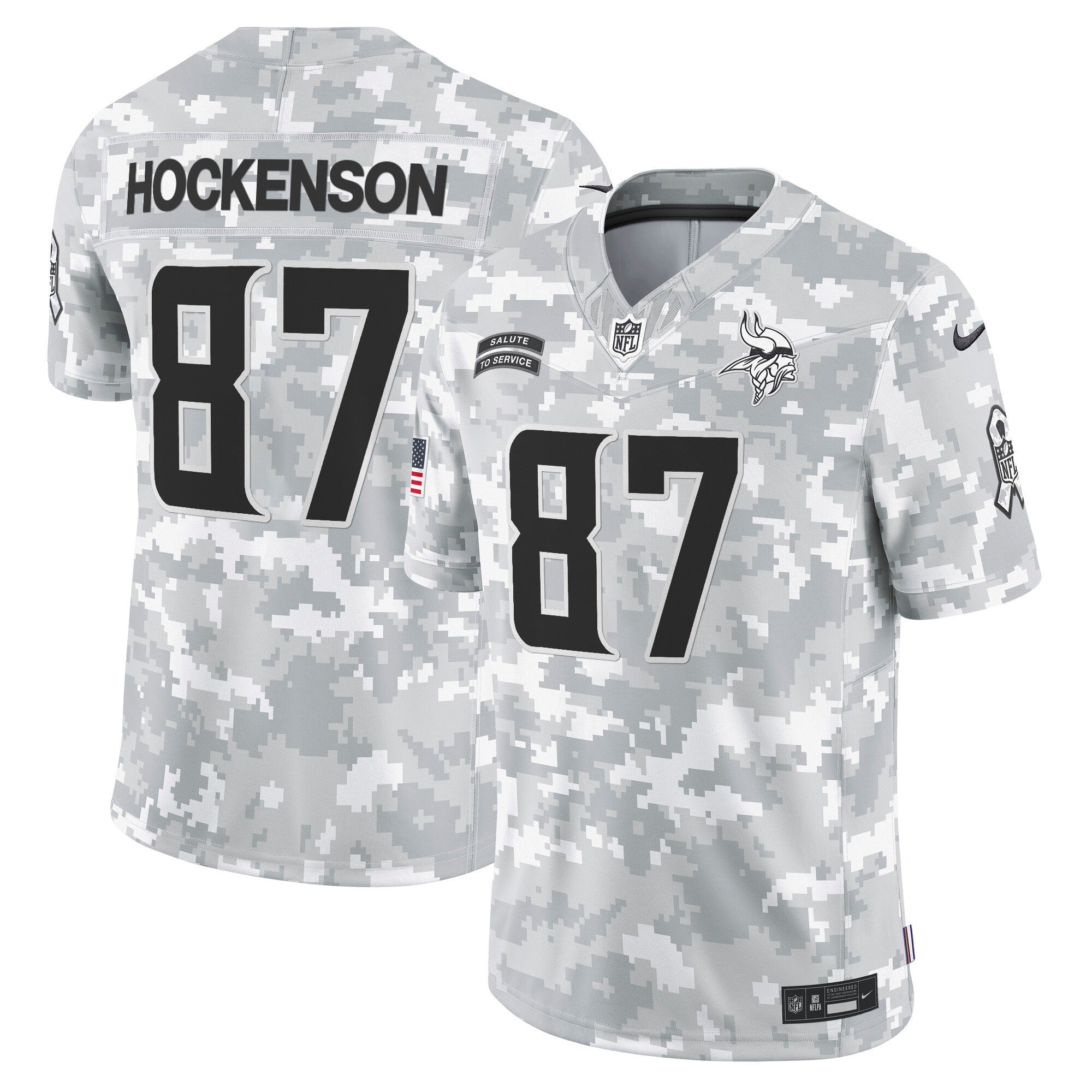 Minnesota Vikings 2024 Salute to Service Vapor Limited Jersey - Arctic Camo - All Stitched