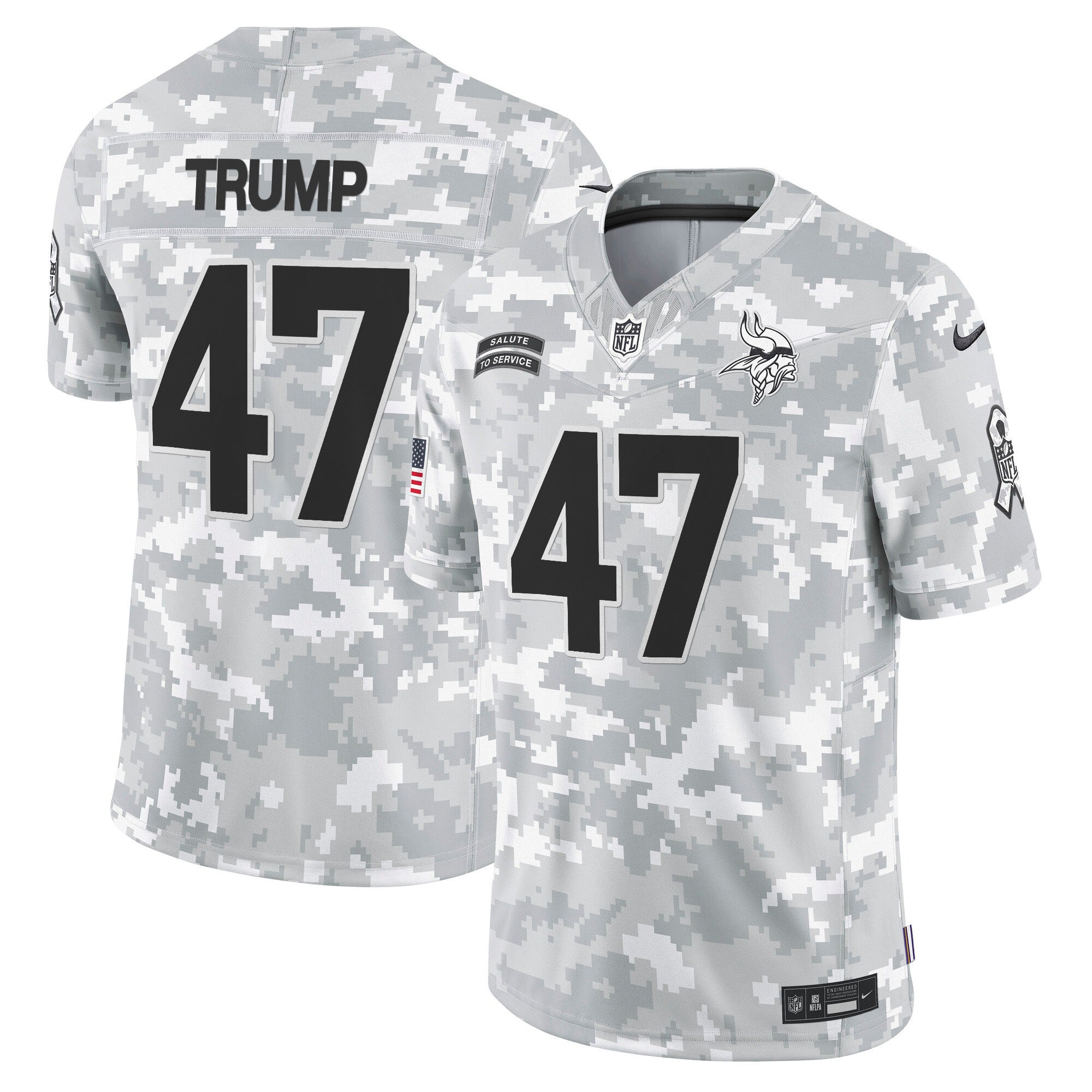 Minnesota Vikings 2024 Salute to Service Vapor Limited Jersey - Arctic Camo - All Stitched