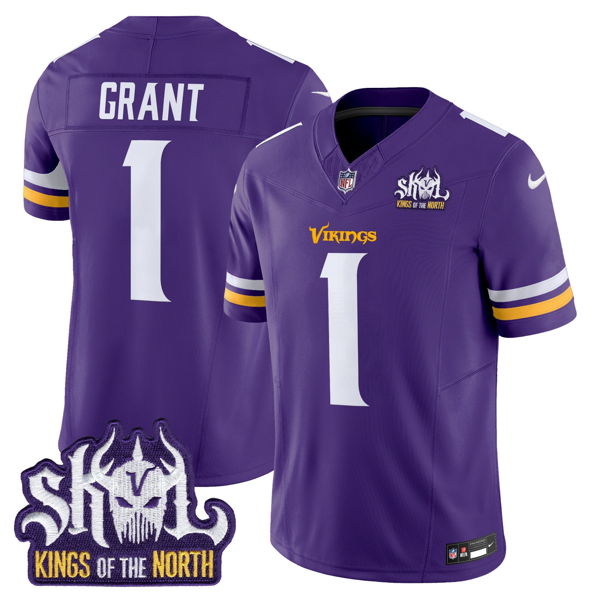 Men's Minnesota Vikings King Of The North Patch Vapor Limited Jersey - All Stitched