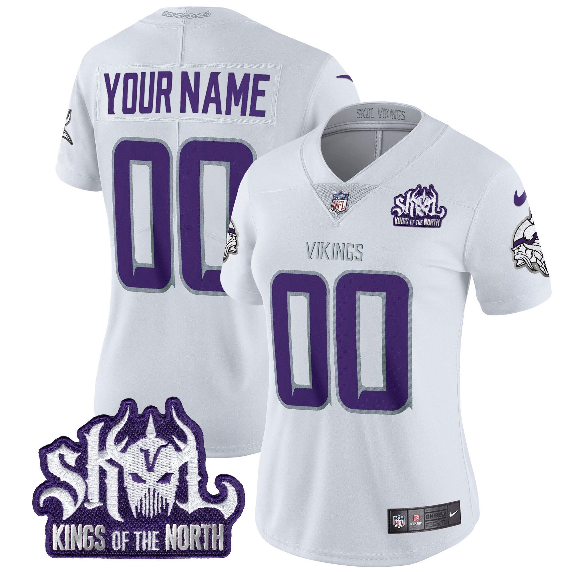 Minnesota Vikings 2025 Winter Warrior Skol Patch Vapor Limited Custom Jersey - All Stitched