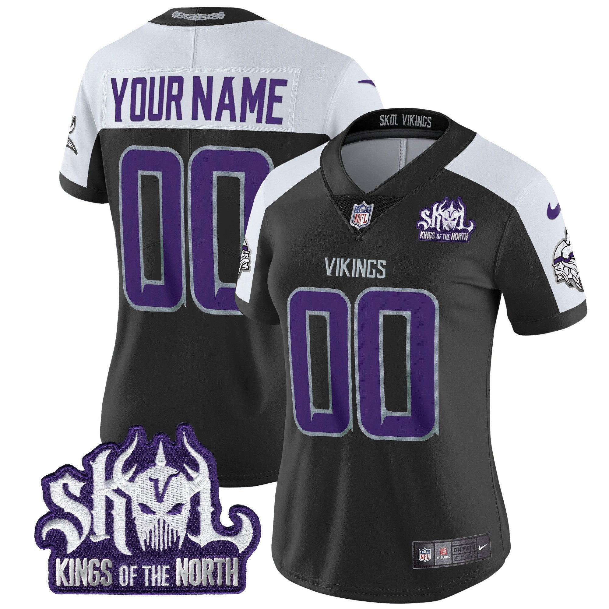 Minnesota Vikings 2025 Winter Warrior Skol Patch Vapor Limited Custom Jersey - All Stitched
