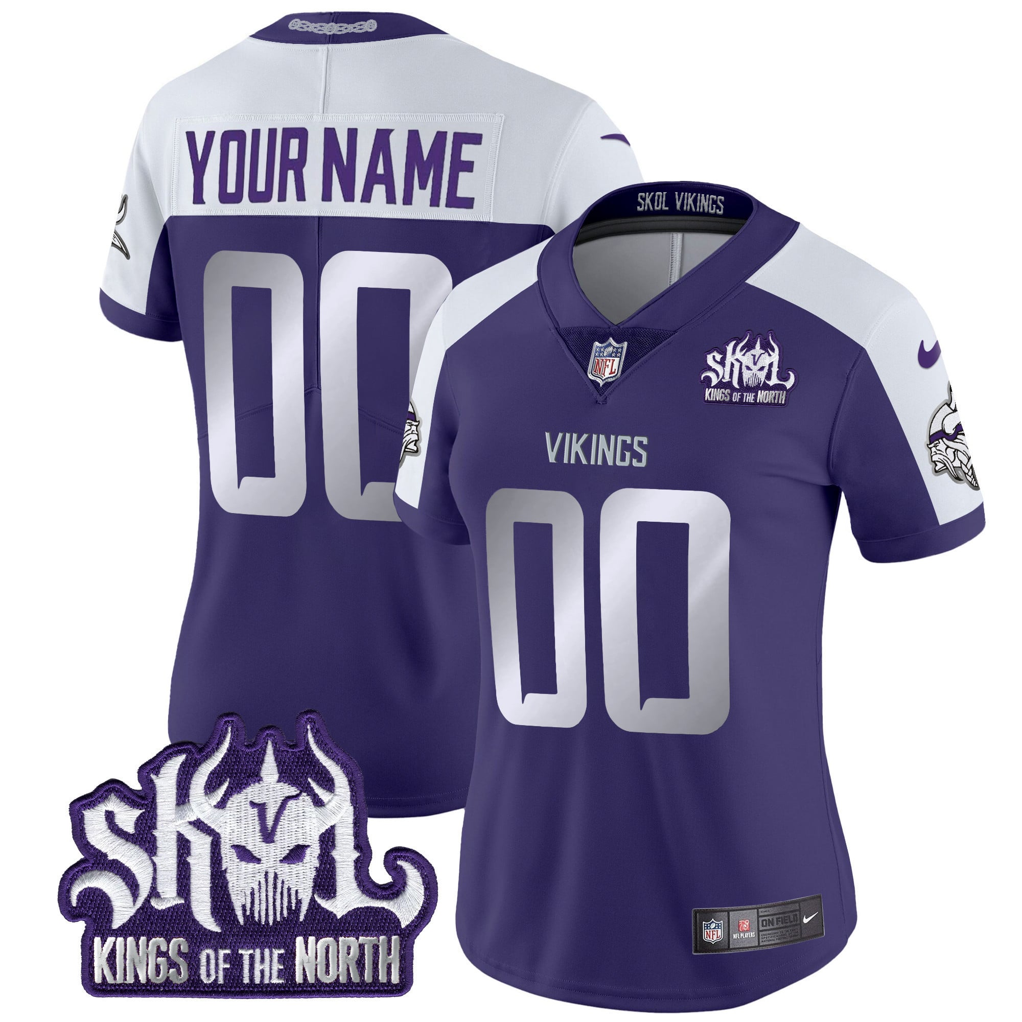 Minnesota Vikings 2025 Winter Warrior Skol Patch Vapor Limited Custom Jersey - All Stitched