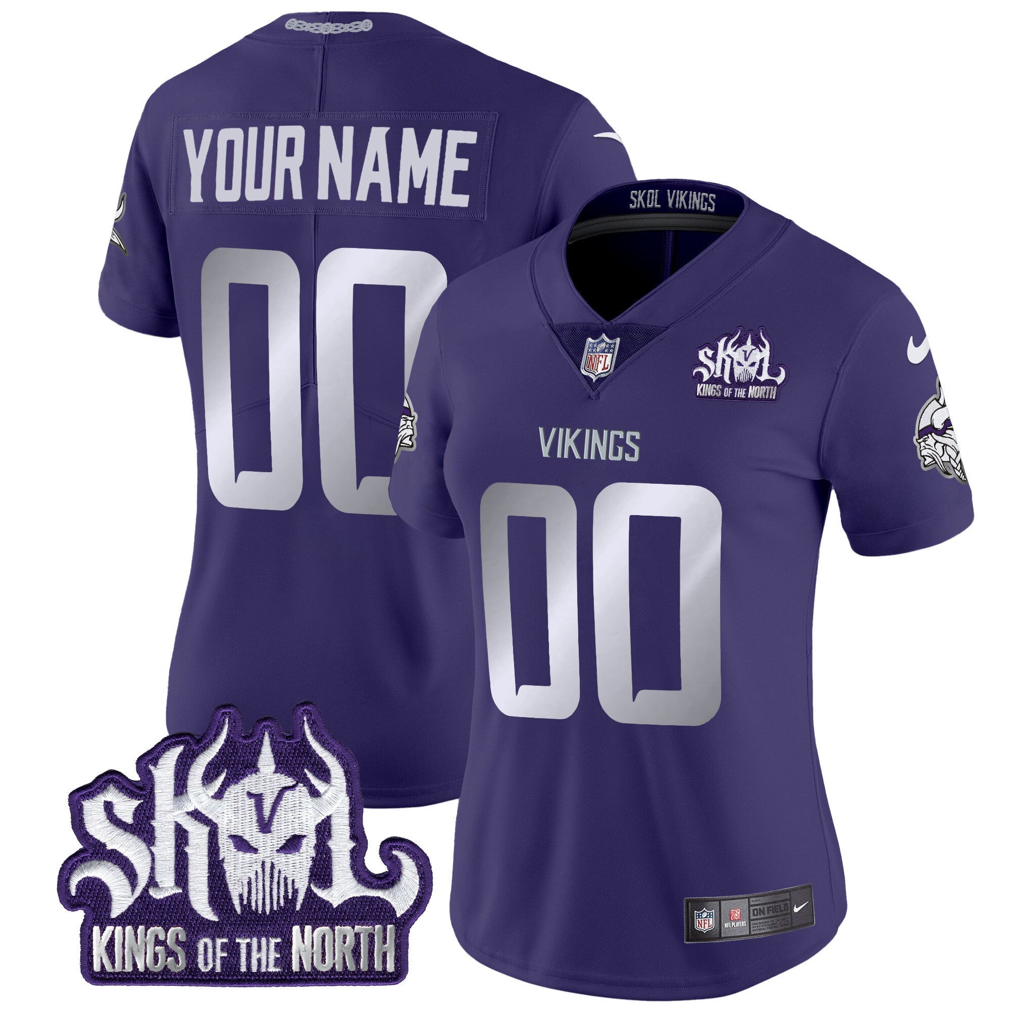 Minnesota Vikings 2025 Winter Warrior Skol Patch Vapor Limited Custom Jersey - All Stitched