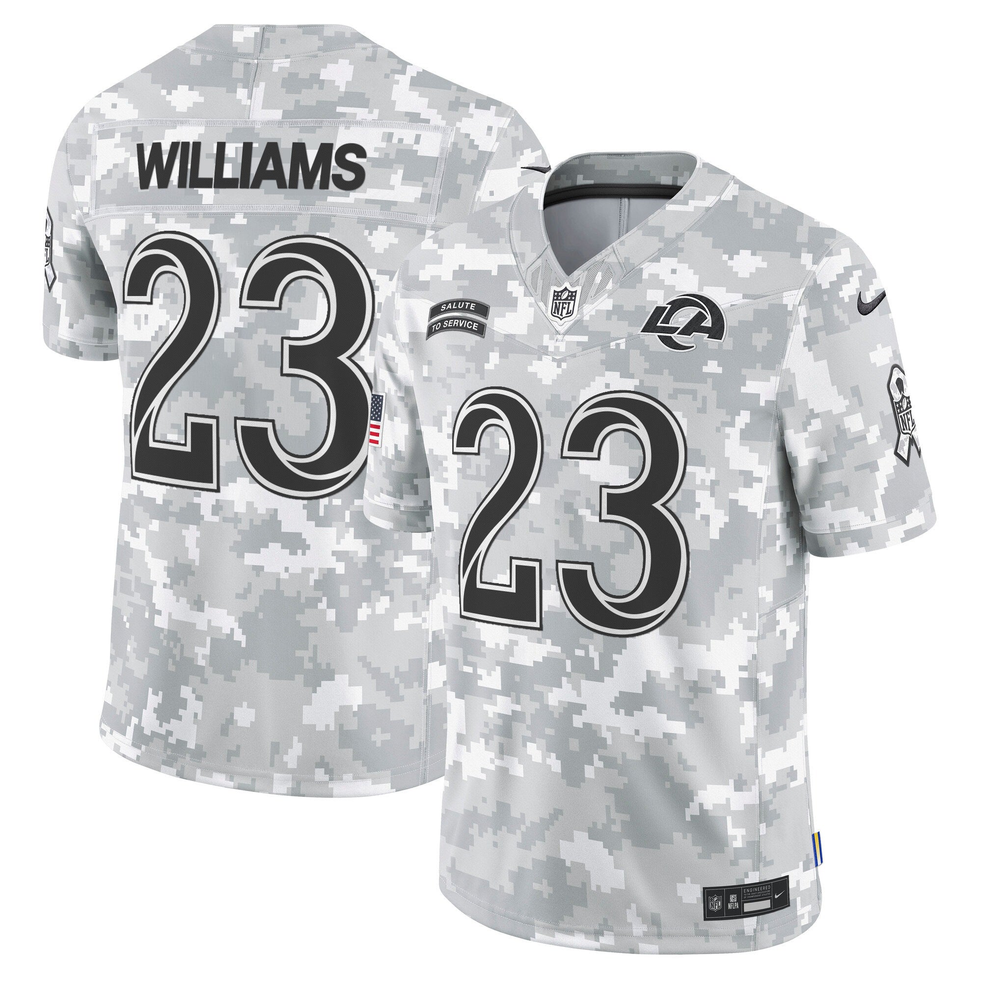 Rams 2024 Salute to Service Vapor Limited Jersey - Arctic Camo - All Stitched