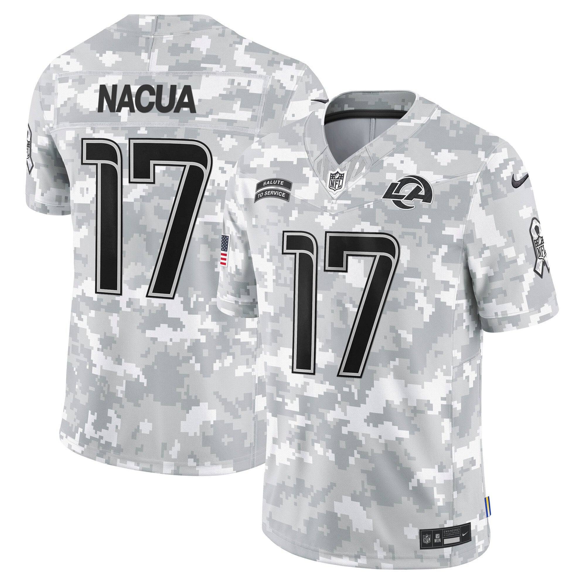 Rams 2024 Salute to Service Vapor Limited Jersey - Arctic Camo - All Stitched