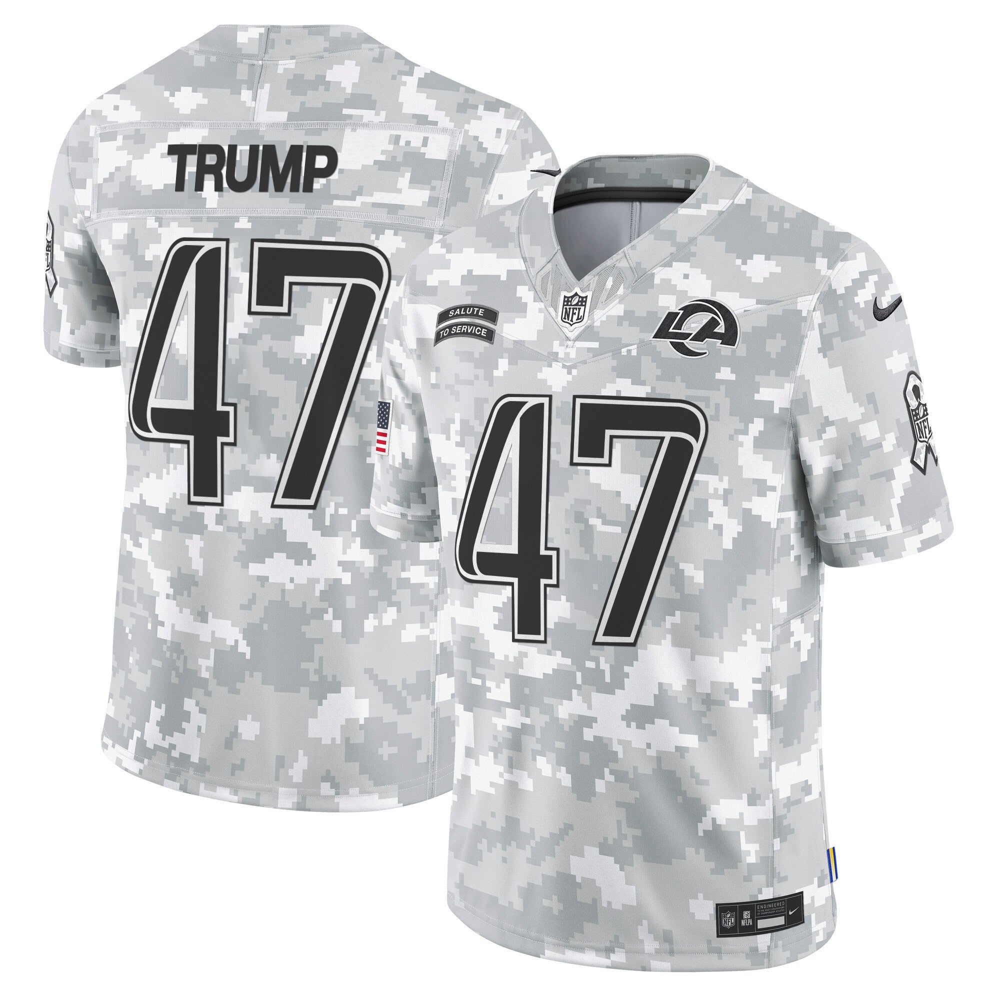 Rams 2024 Salute to Service Vapor Limited Jersey - Arctic Camo - All Stitched