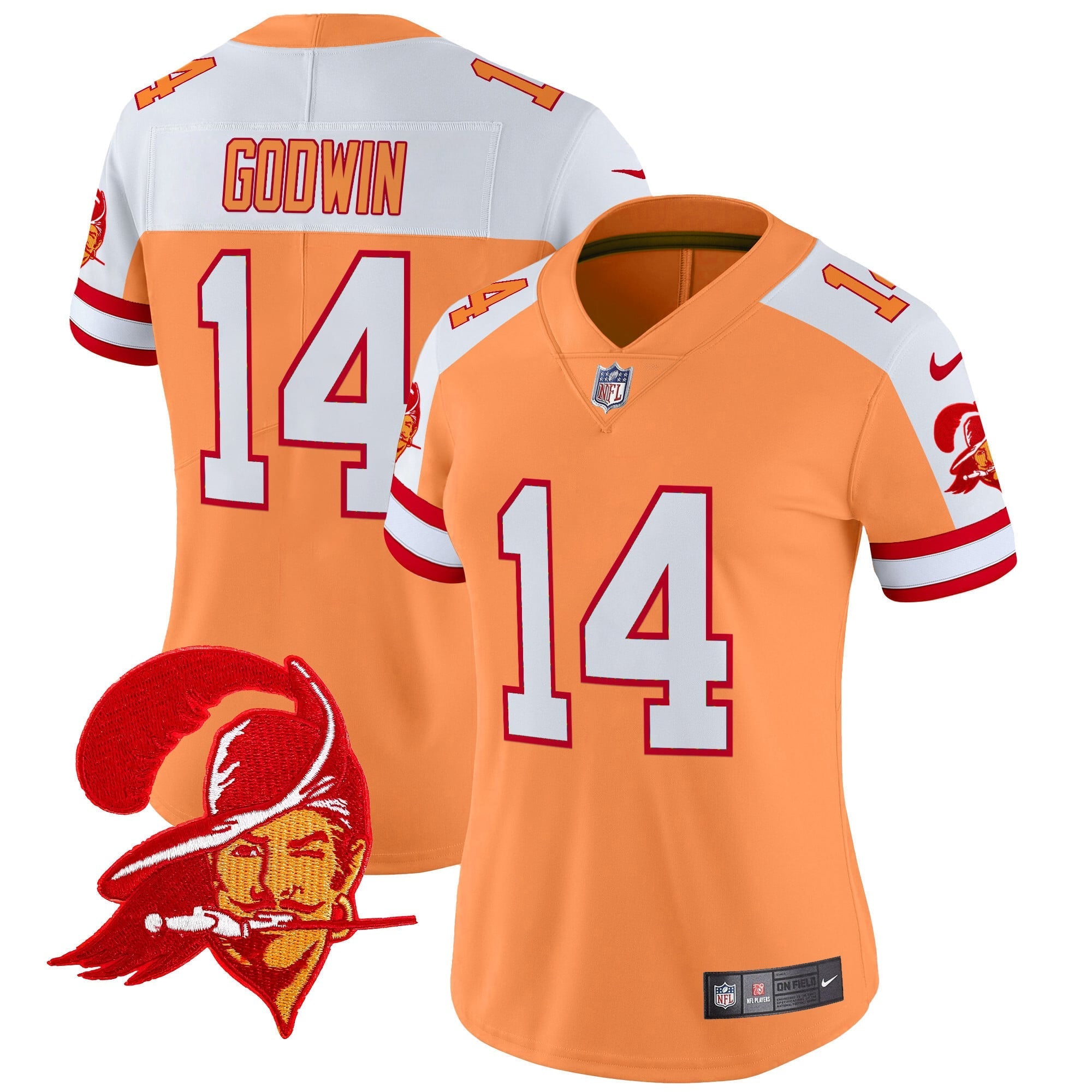 Women's Tampa Bay Buccaneers Throwback Vapor Limited Jersey V2 - All Stitched