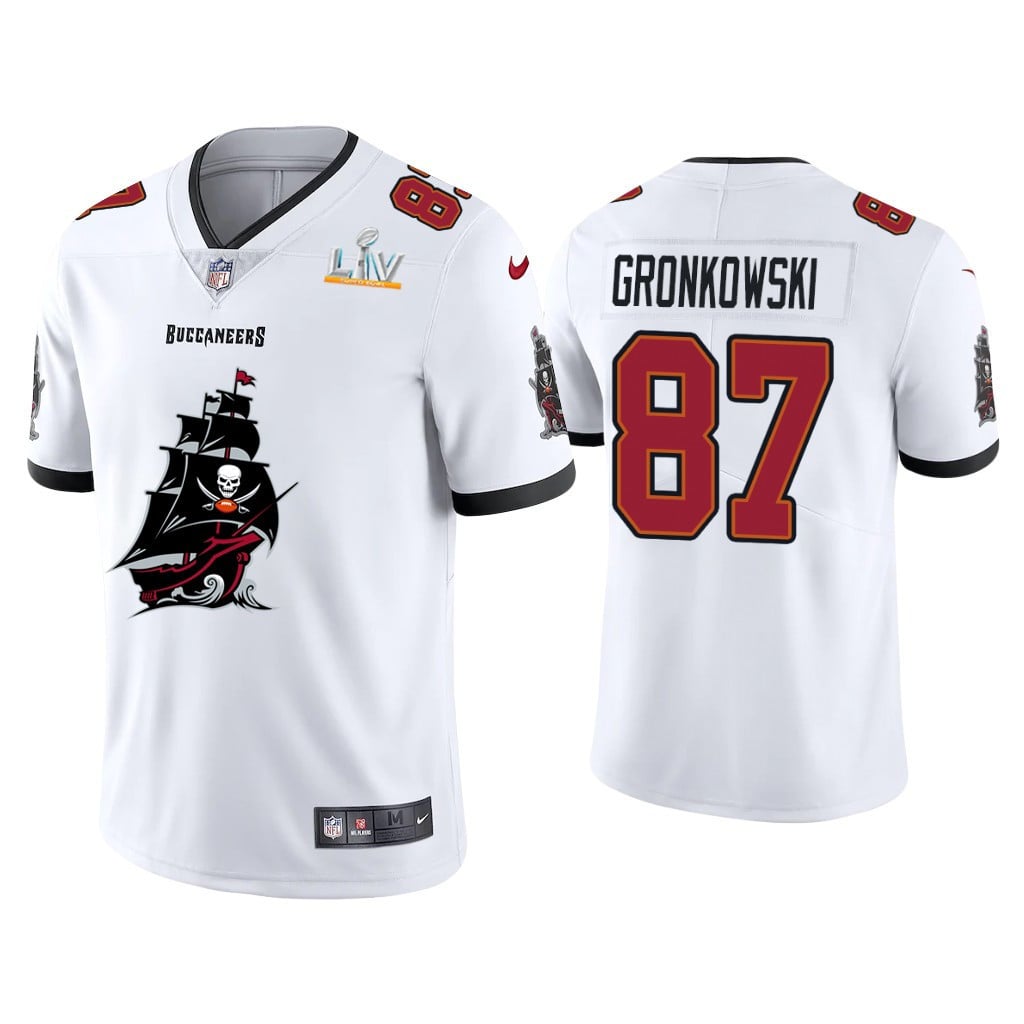 Rob Gronkowski Tampa Bay Buccaneers Super Bowl LV Champions Team Logo Jersey - All Stitched