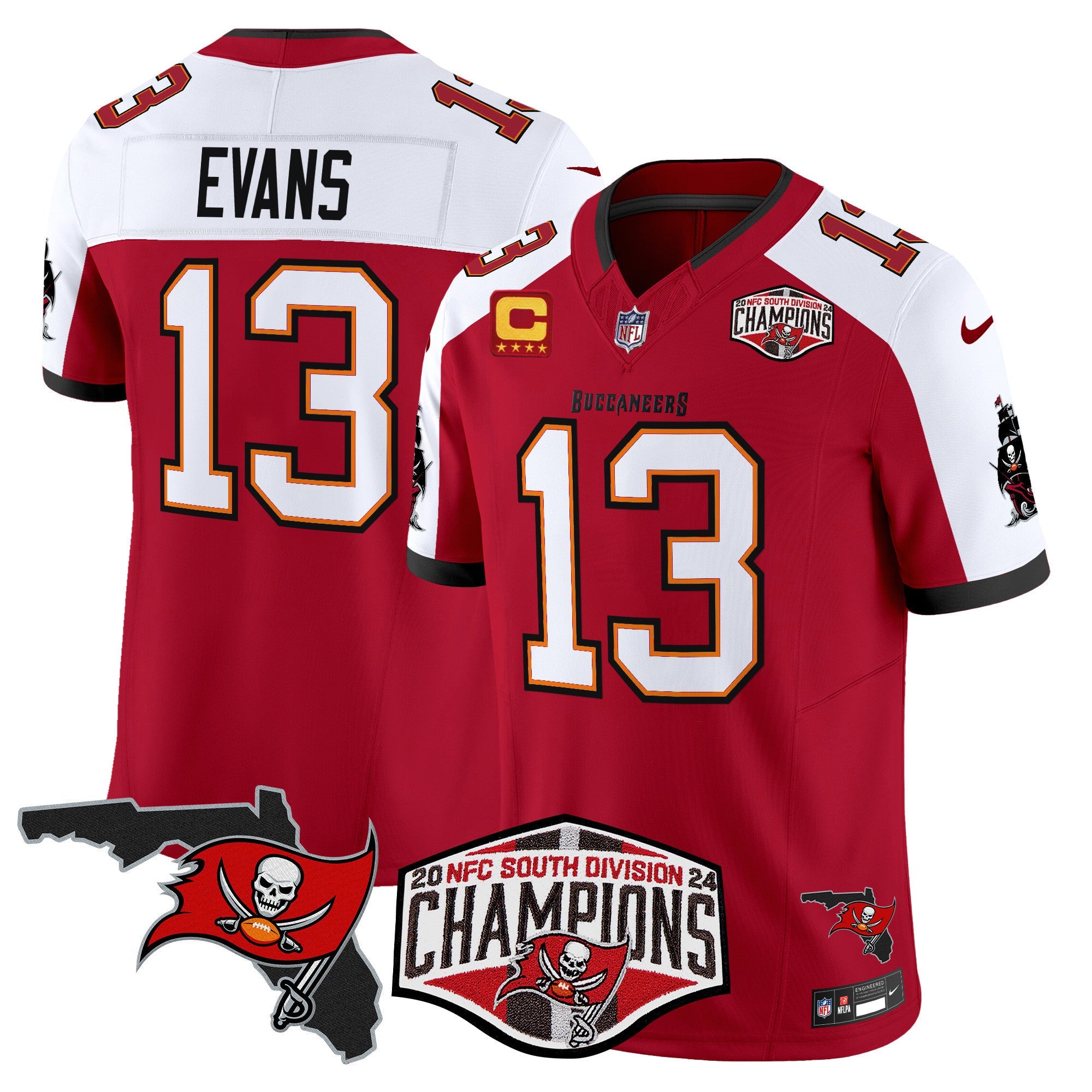 Men's Buccaneers 2024 NFC South Division Champions Patch Vapor Limited Jersey - All Stitched