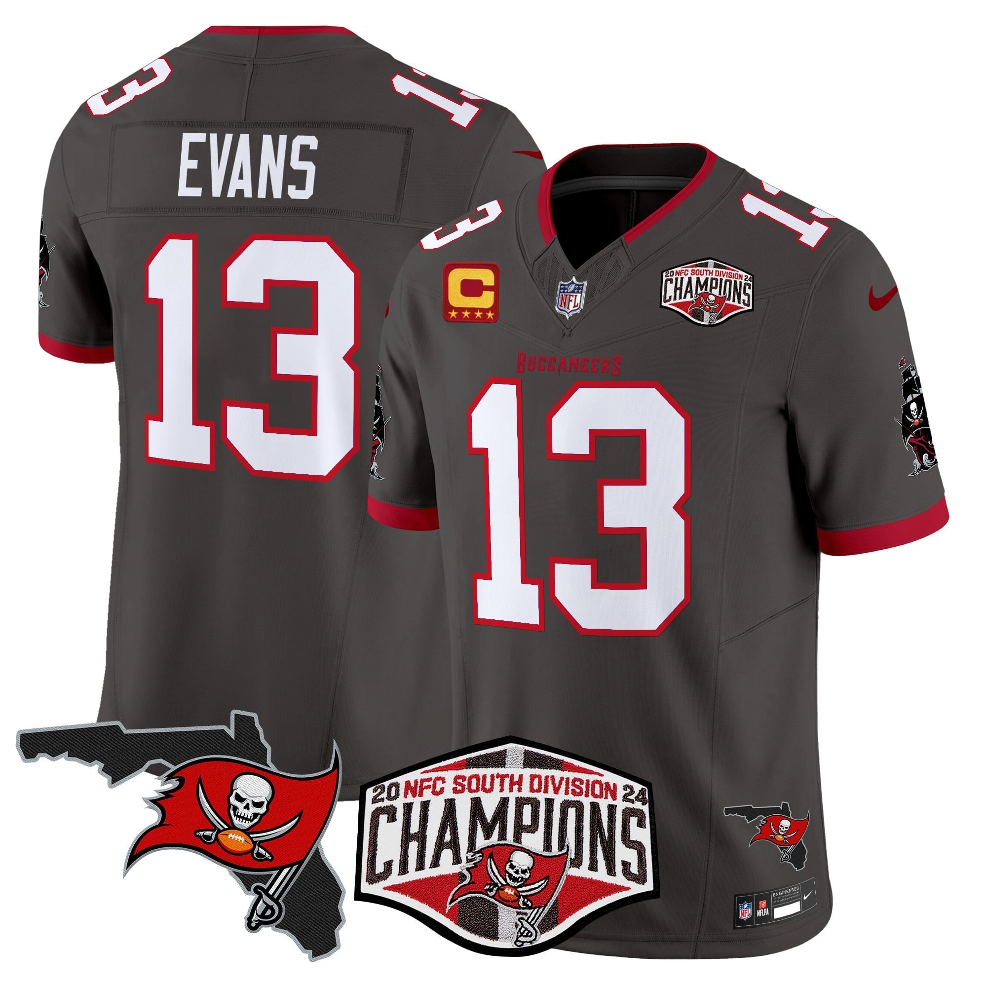 Men's Buccaneers 2024 NFC South Division Champions Patch Vapor Limited Jersey - All Stitched