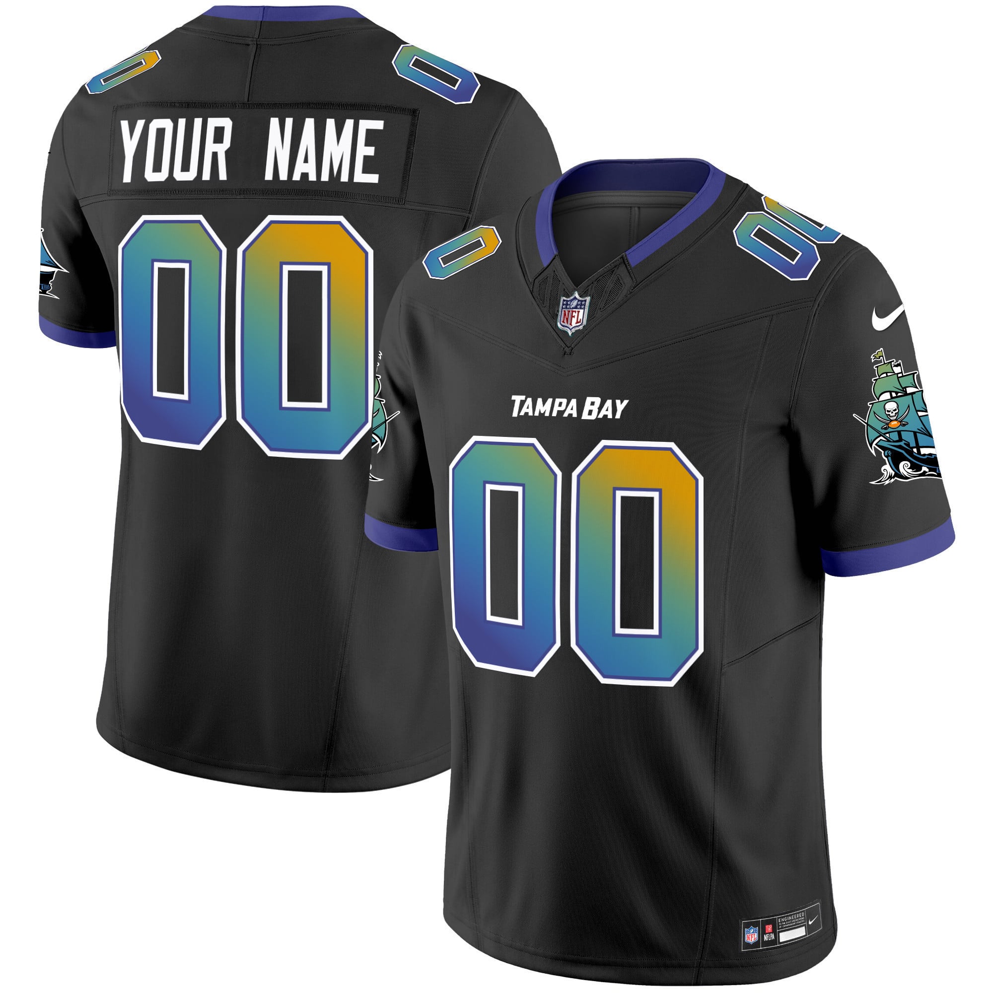 Custom Name/Gender Buccaneers Tampa City Vapor Limited Jersey - All Stitched