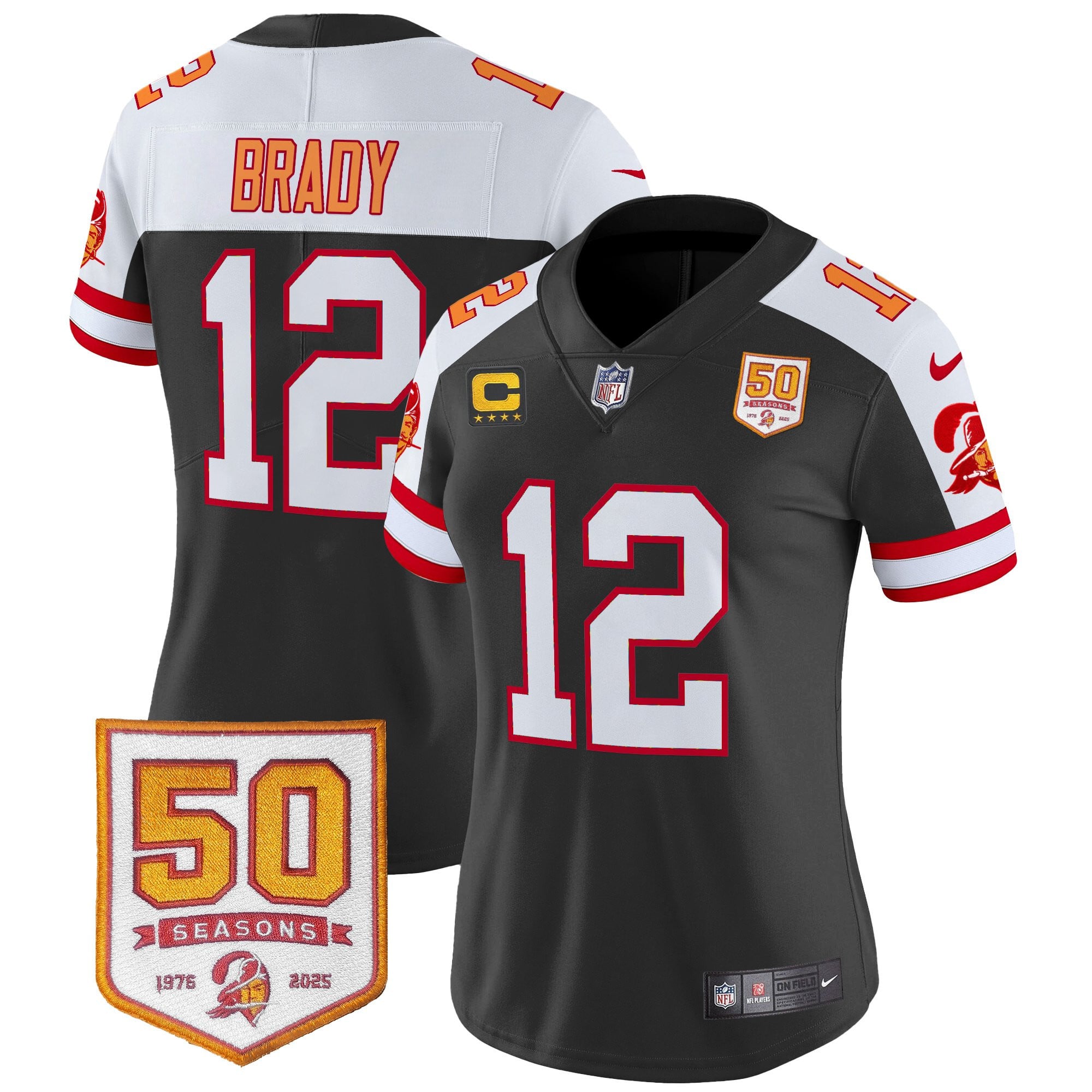 Women's Tampa Bay Buccaneers Throwback 50th Season Patch Vapor Limited Jersey - All Stitched