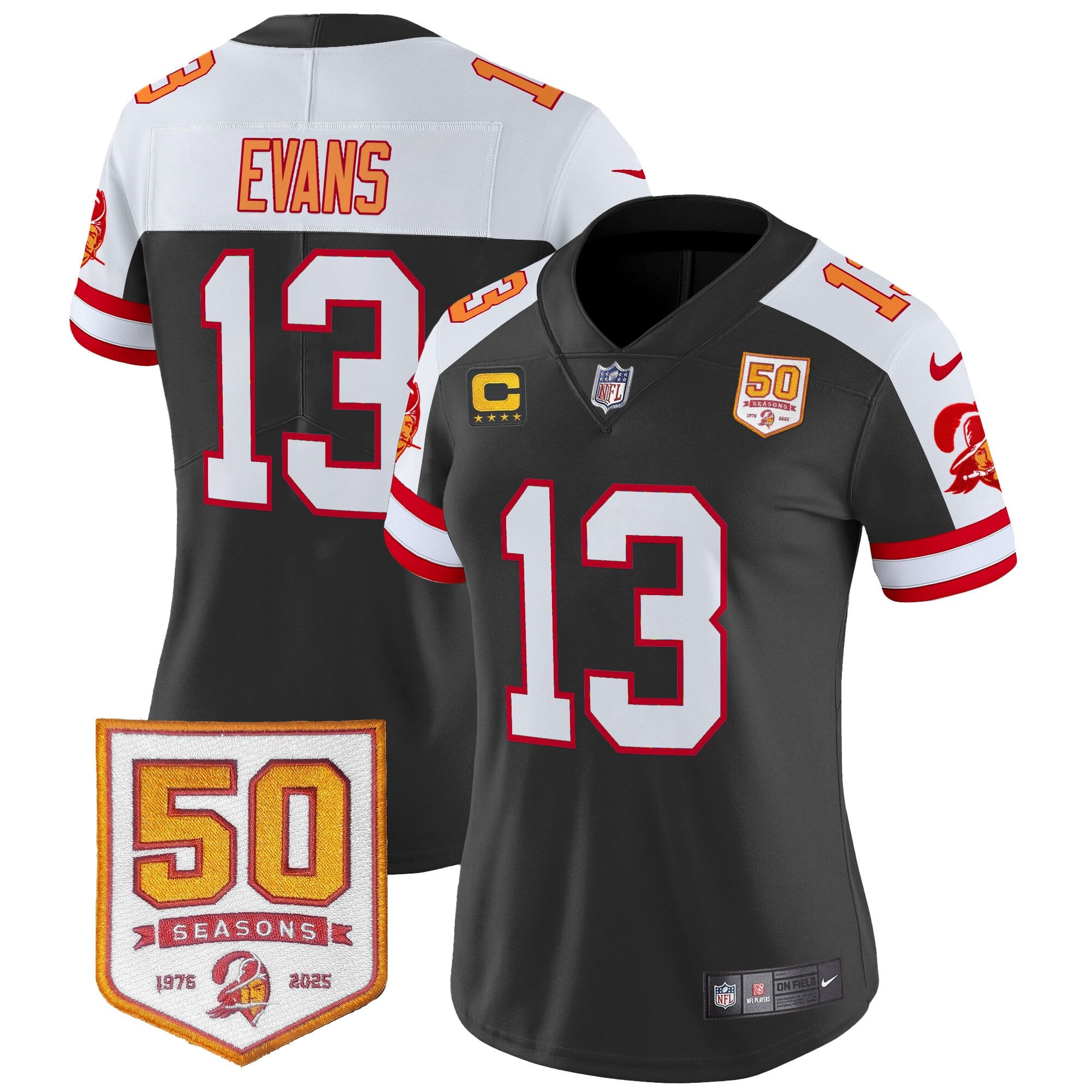 Women's Tampa Bay Buccaneers Throwback 50th Season Patch Vapor Limited Jersey - All Stitched