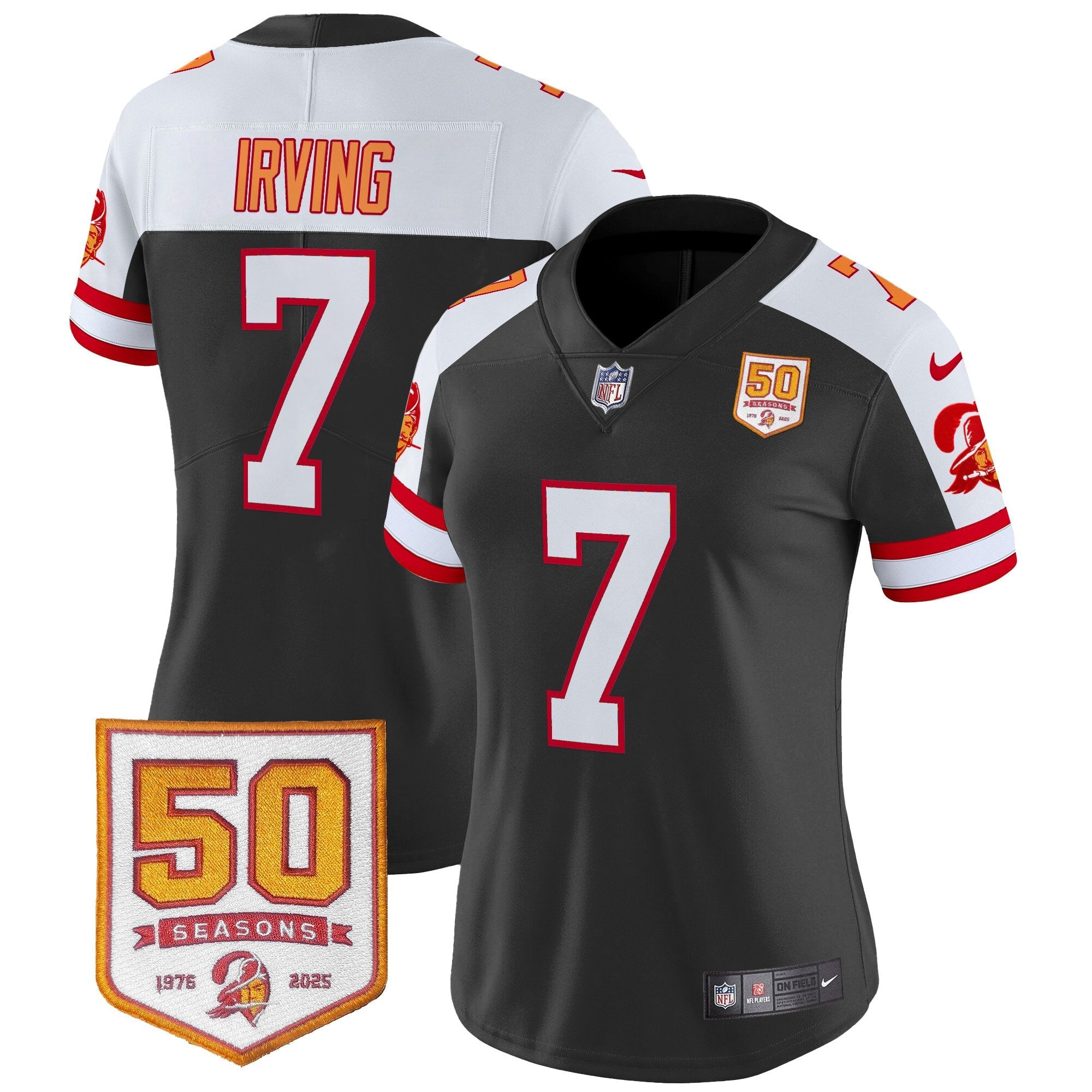 Women's Tampa Bay Buccaneers Throwback 50th Season Patch Vapor Limited Jersey - All Stitched