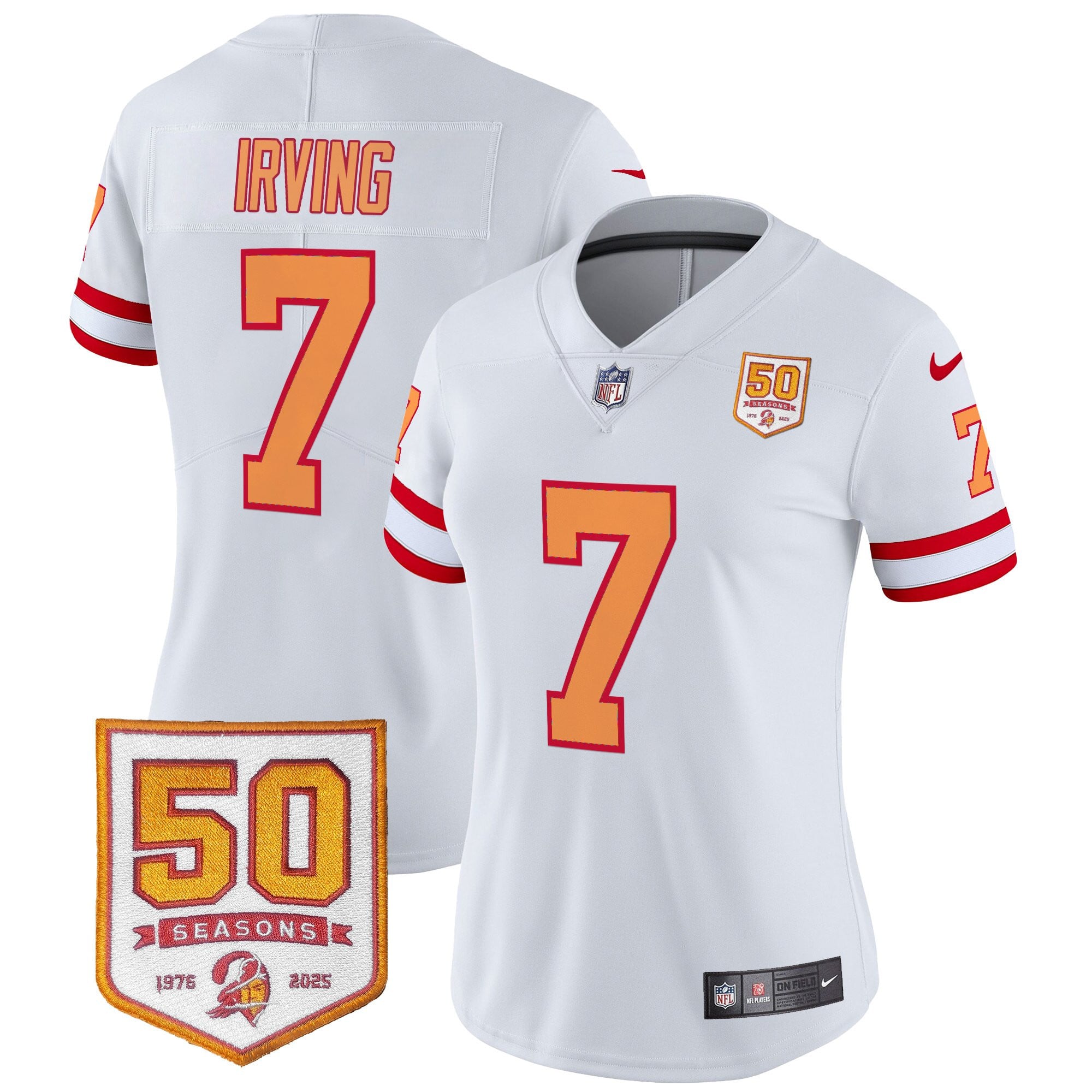 Women's Tampa Bay Buccaneers Throwback 50th Season Patch Vapor Limited Jersey - All Stitched
