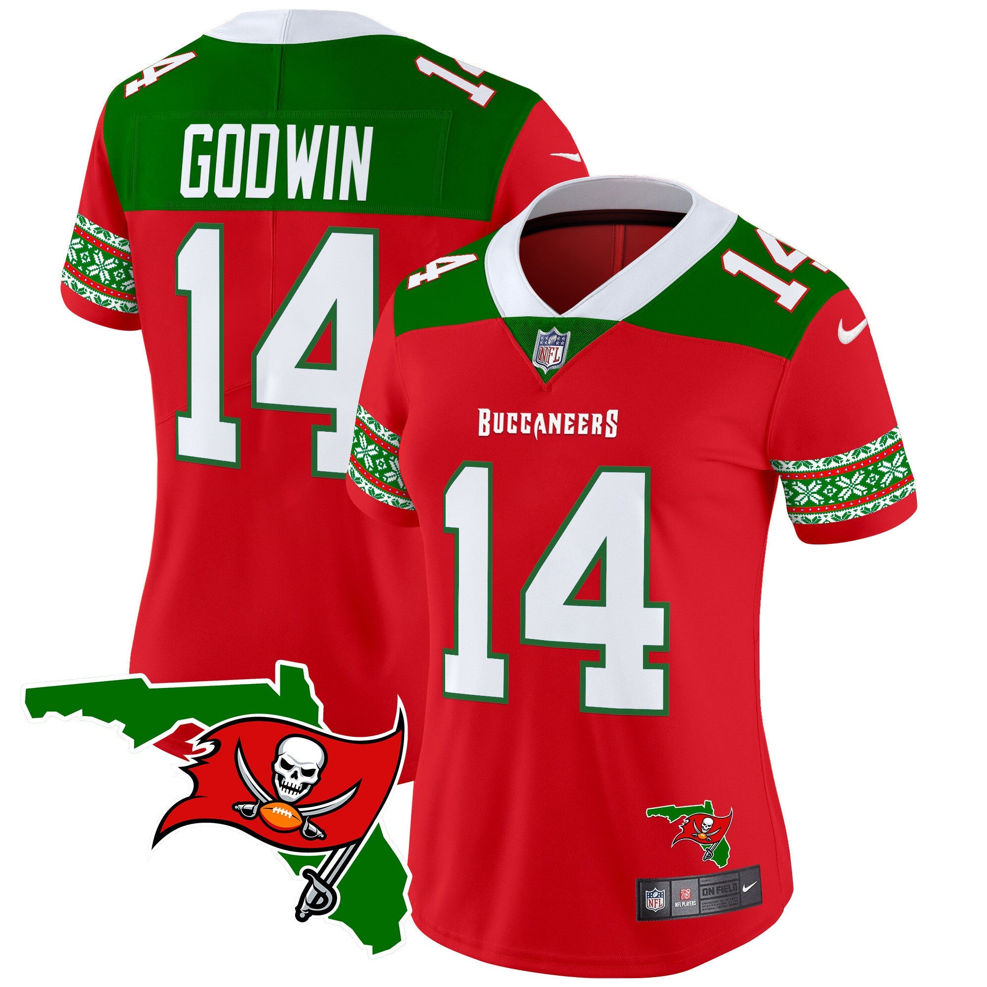 Women's Buccaneers 2024 Christmas Vapor Limited Jersey - All Stitched