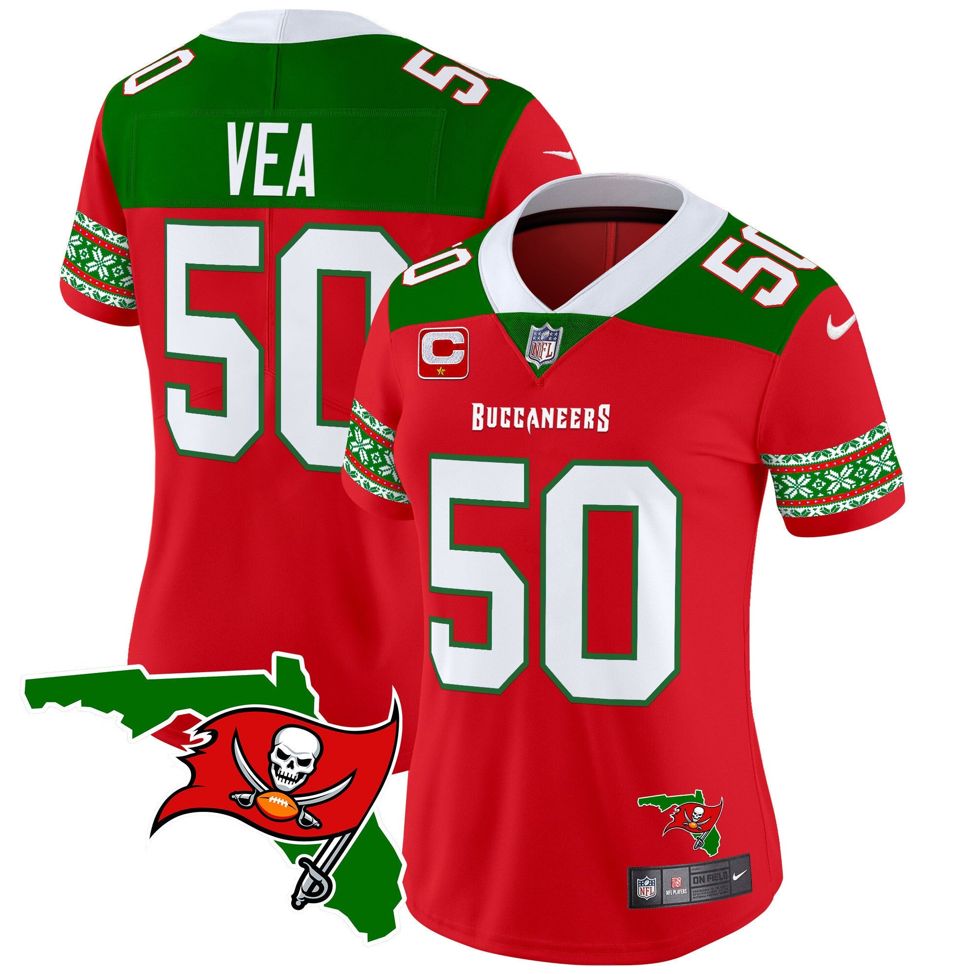 Women's Buccaneers 2024 Christmas Vapor Limited Jersey - All Stitched