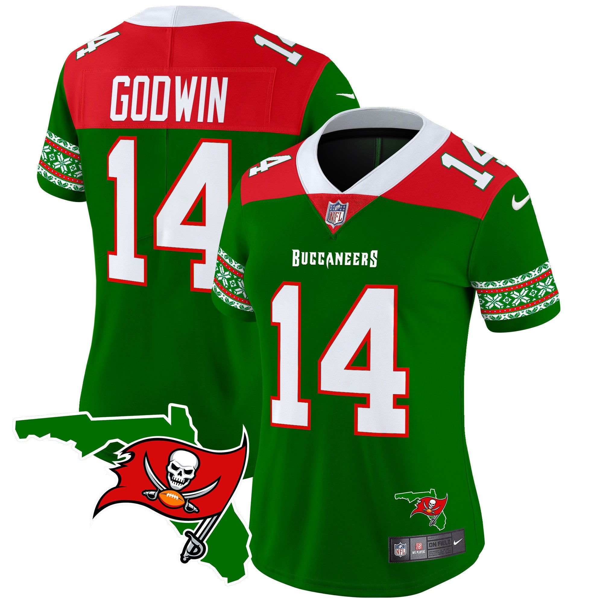 Women's Buccaneers 2024 Christmas Vapor Limited Jersey - All Stitched