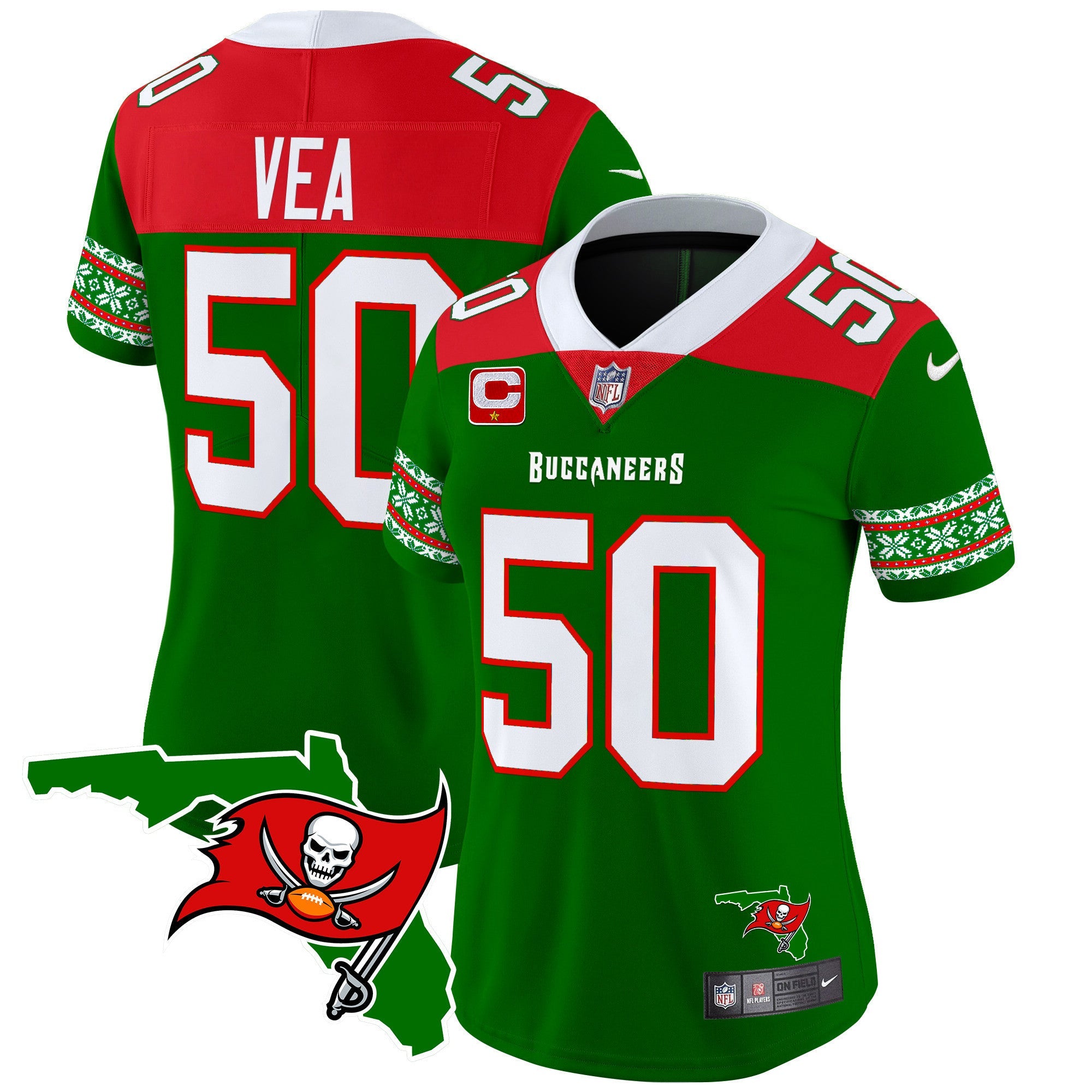 Women's Buccaneers 2024 Christmas Vapor Limited Jersey - All Stitched