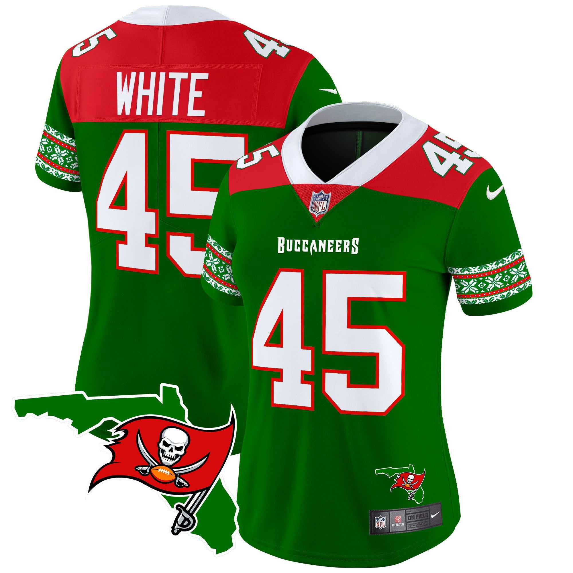 Women's Buccaneers 2024 Christmas Vapor Limited Jersey - All Stitched